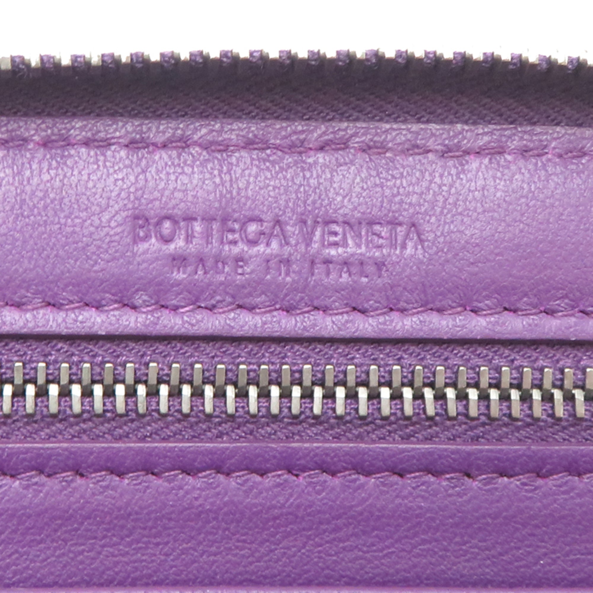 Bottega Veneta Purple Intrecciato Long Wallet (Bi-Fold) (Pre-Owned)