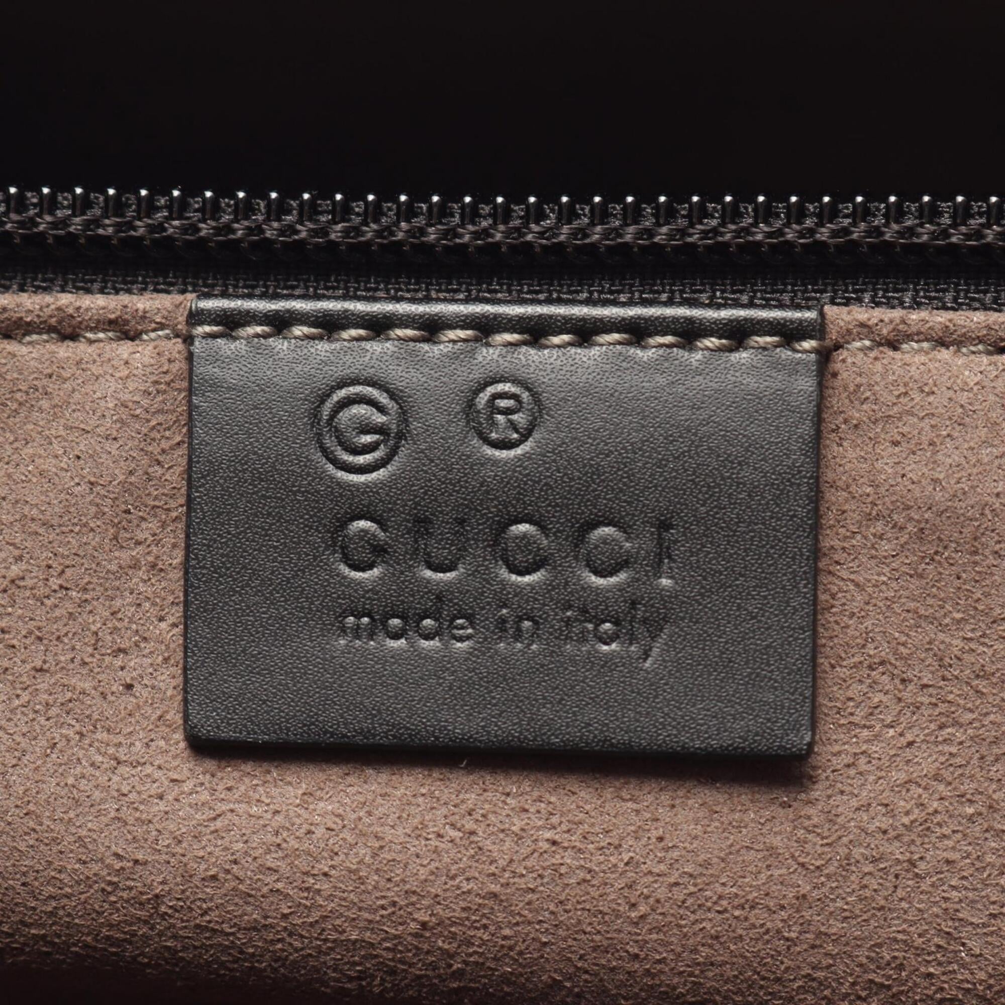 Gucci Beige Black Brown Gg Supreme Leather Handbag Tote Bag (Pre-Owned)