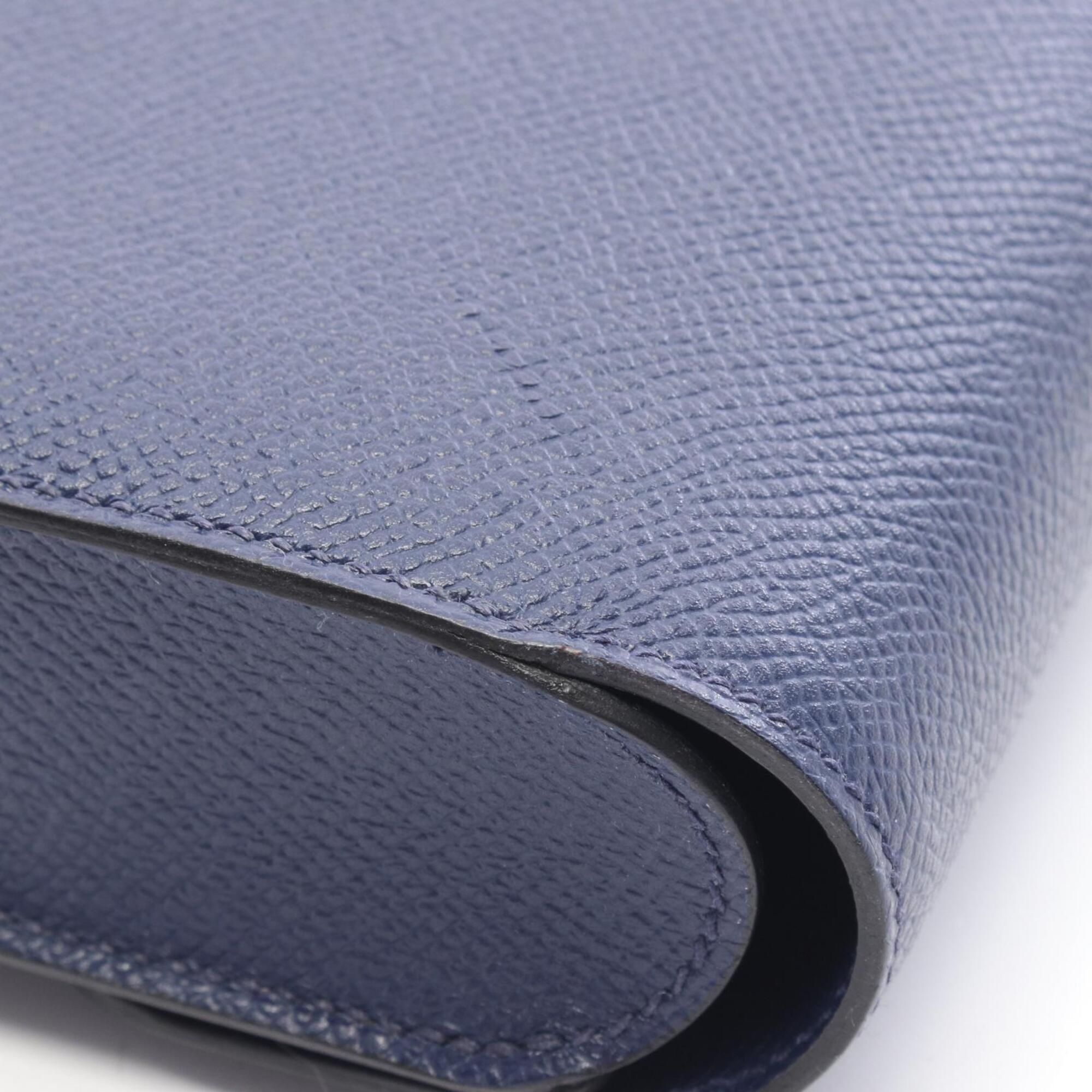 Hermes Blue Epsom Leather Clutch Bag Handbag (Pre-Owned)