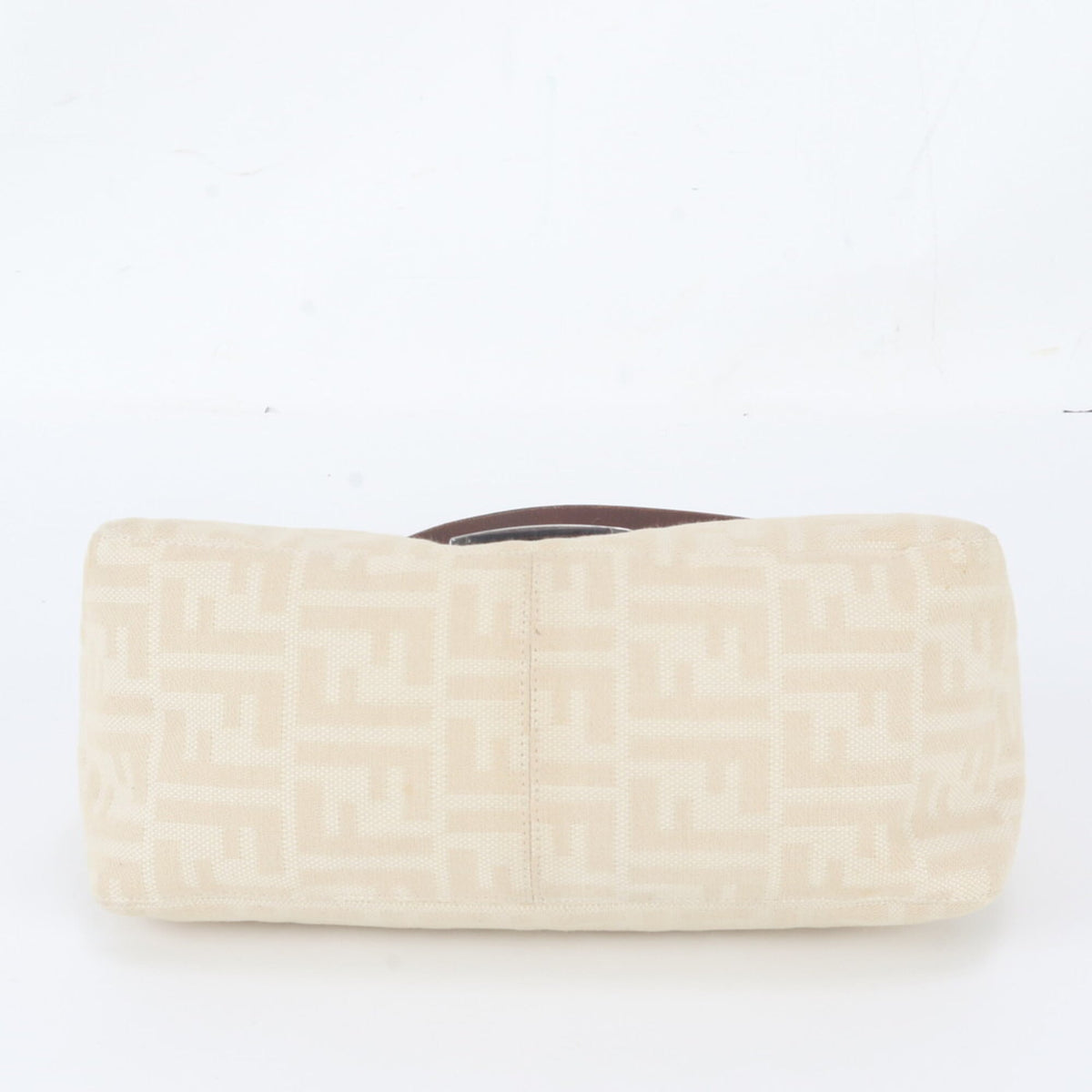 Fendi Beige Leather Canvas Shoulder Bag (Pre-Owned)