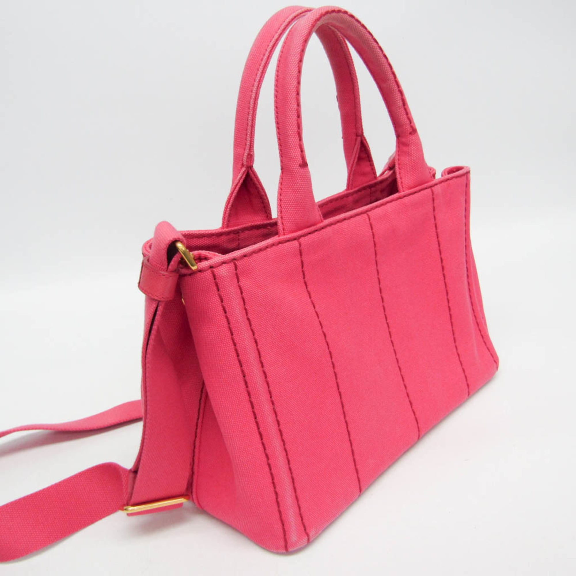Prada Canapa Pink Canapa Shoulder Bag Tote Bag (Pre-Owned)