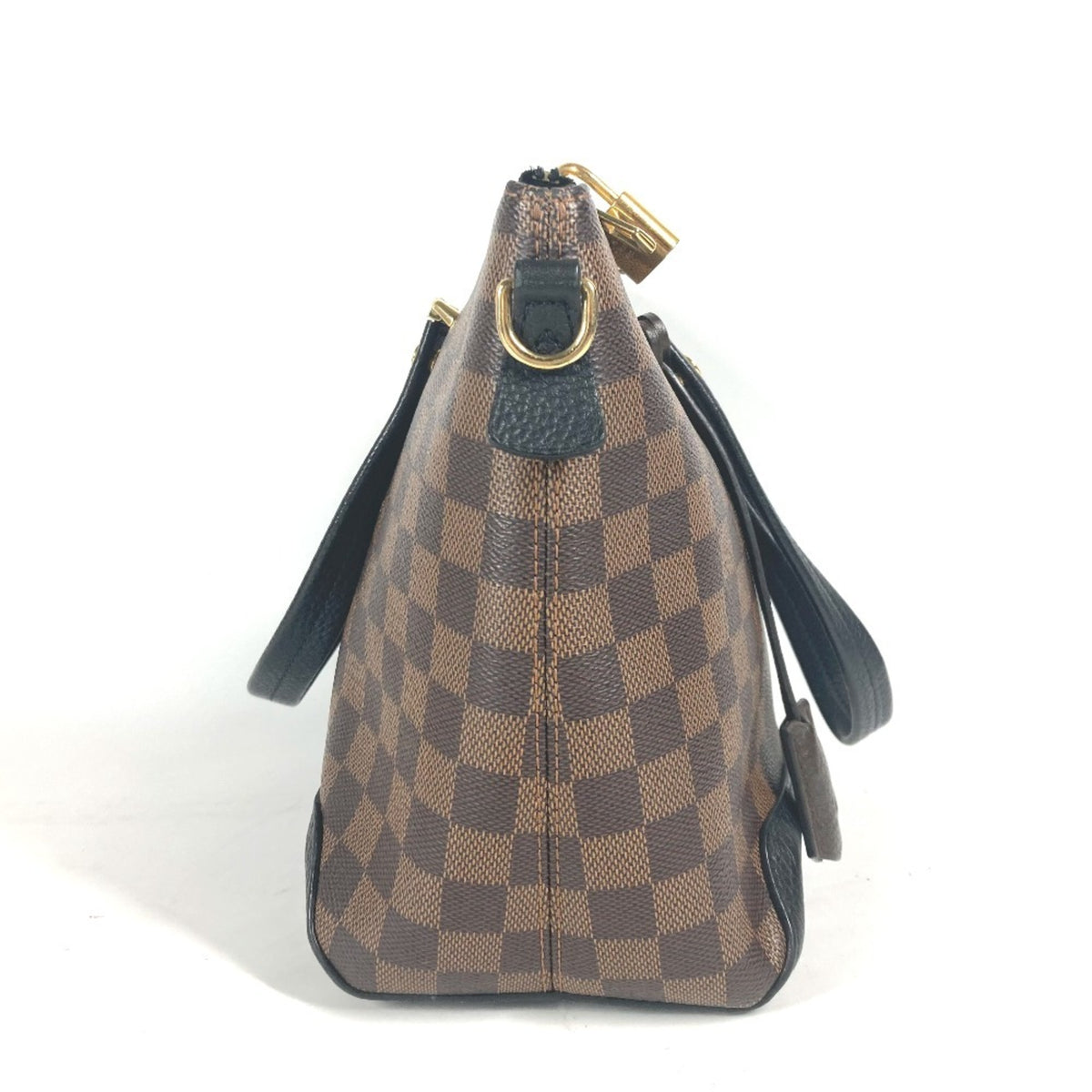 Louis Vuitton Black Brown Damier Canvas Noir Damier Canvas Leather Shoulder Bag Tote Bag (Pre-Owned)