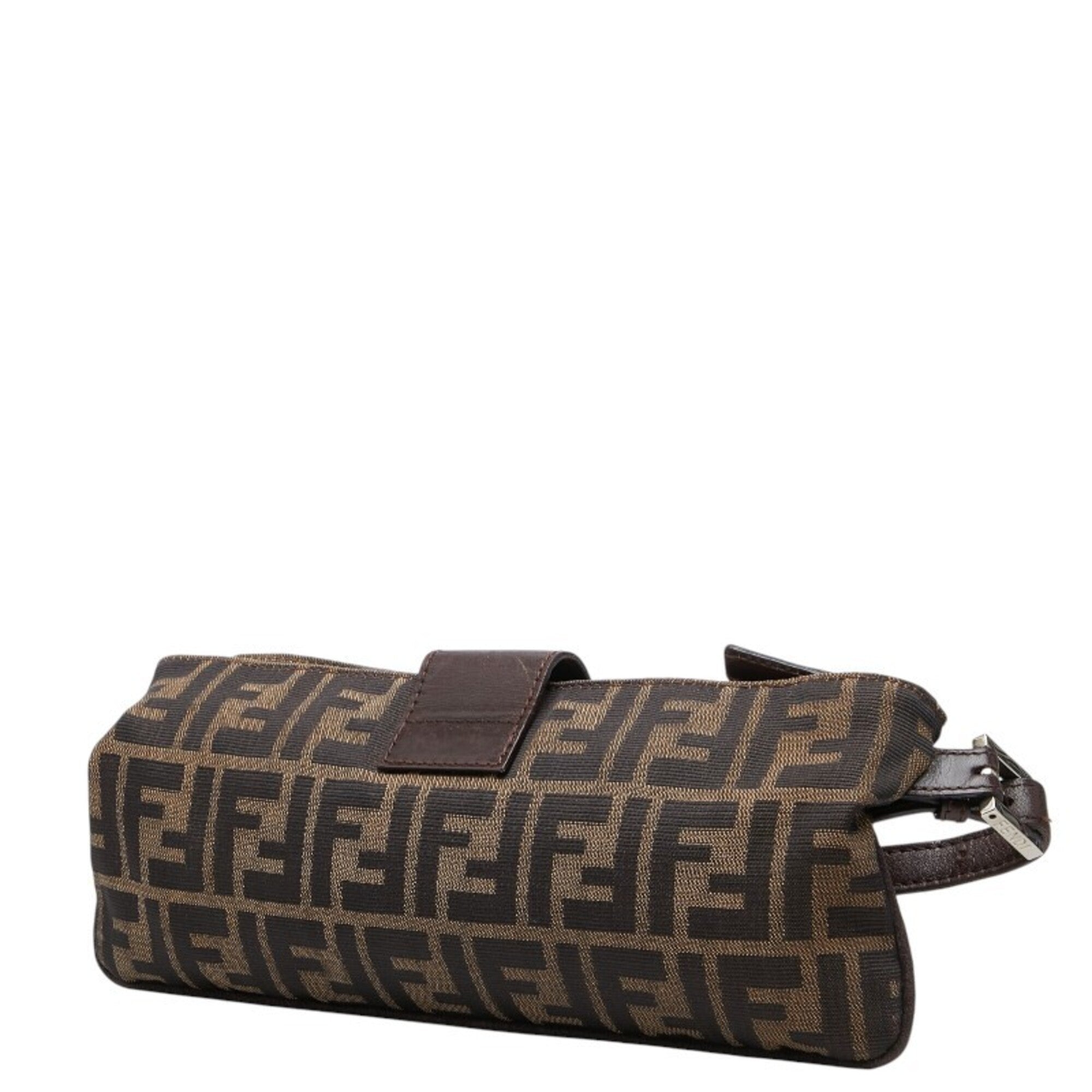 Fendi Brown Canvas Leather Shoulder Bag (Pre-Owned)
