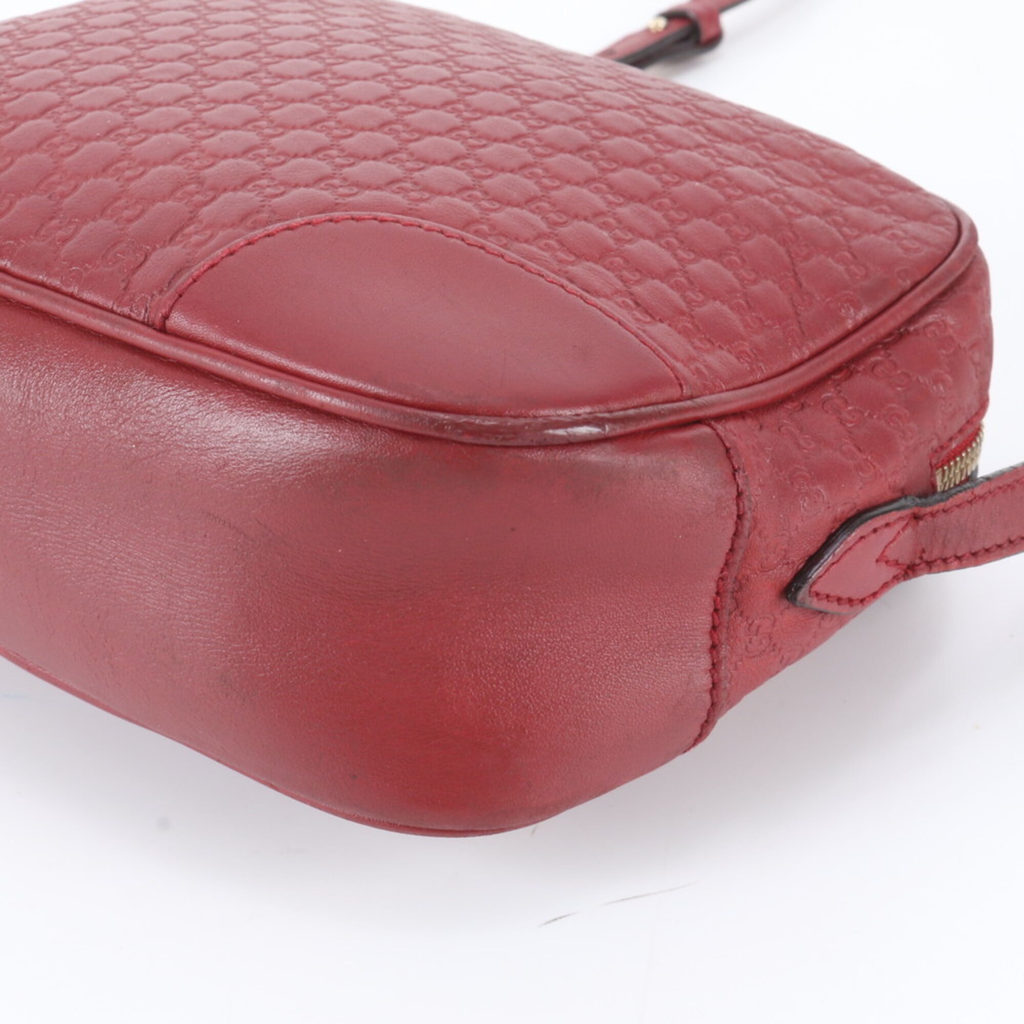 Gucci Red Color Wine Leather Handbag Shoulder Bag Tote Bag (Pre-Owned)