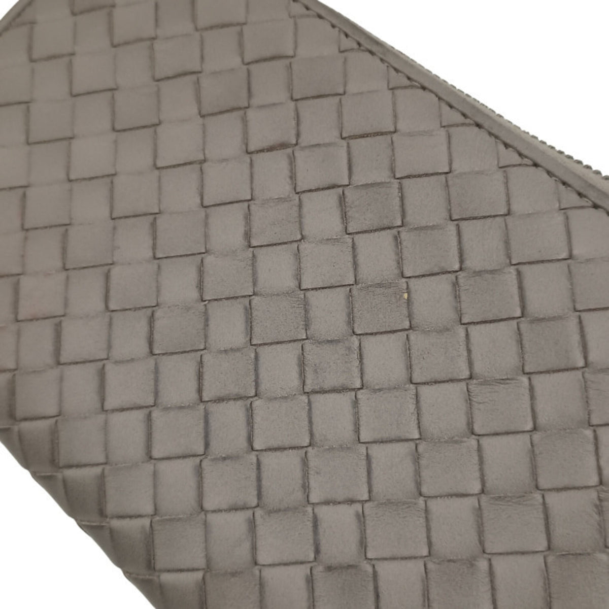 Bottega Veneta Gray Leather Long Wallet (Bi-Fold) (Pre-Owned)