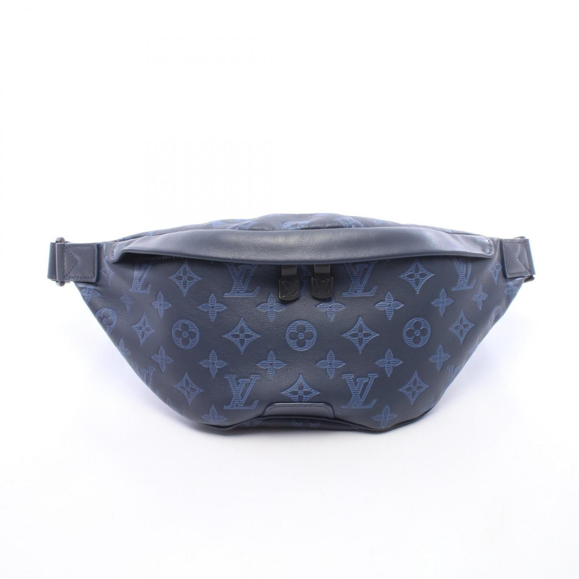 Louis Vuitton Navy Leather Fanny Pack Handbag (Pre-Owned)