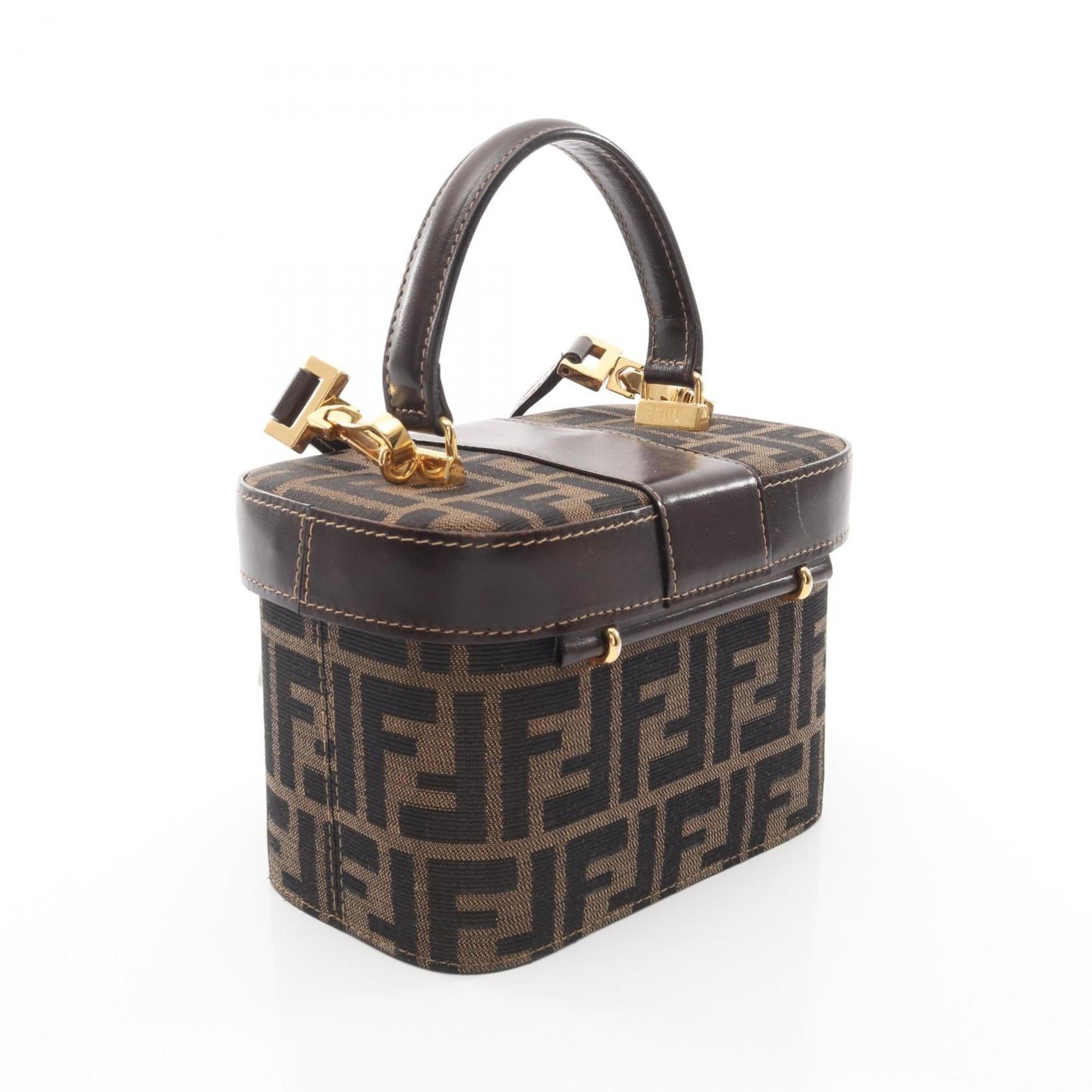 Fendi Brown Canvas Leather Handbag (Pre-Owned)