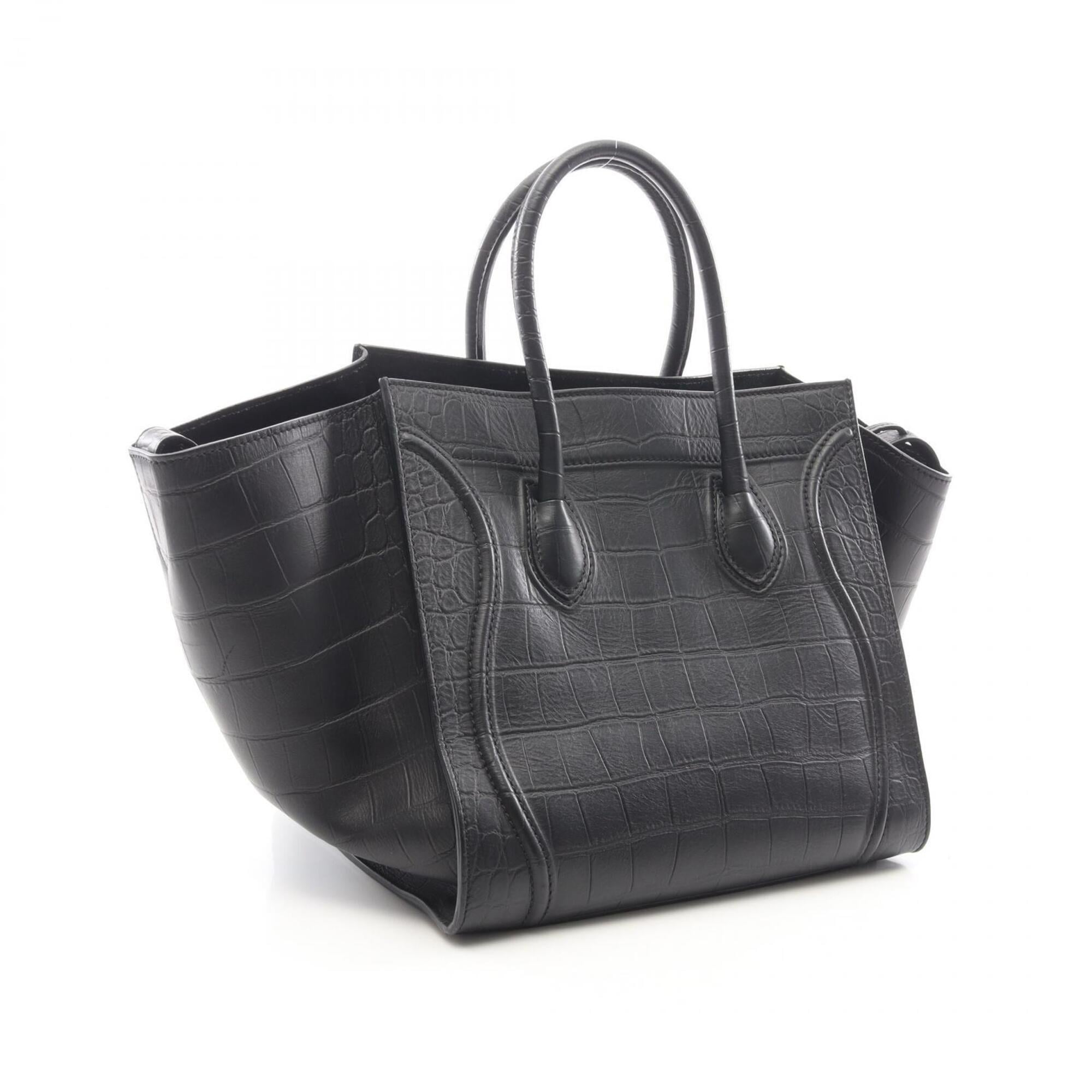 Celine Black Leather Handbag Tote Bag (Pre-Owned)