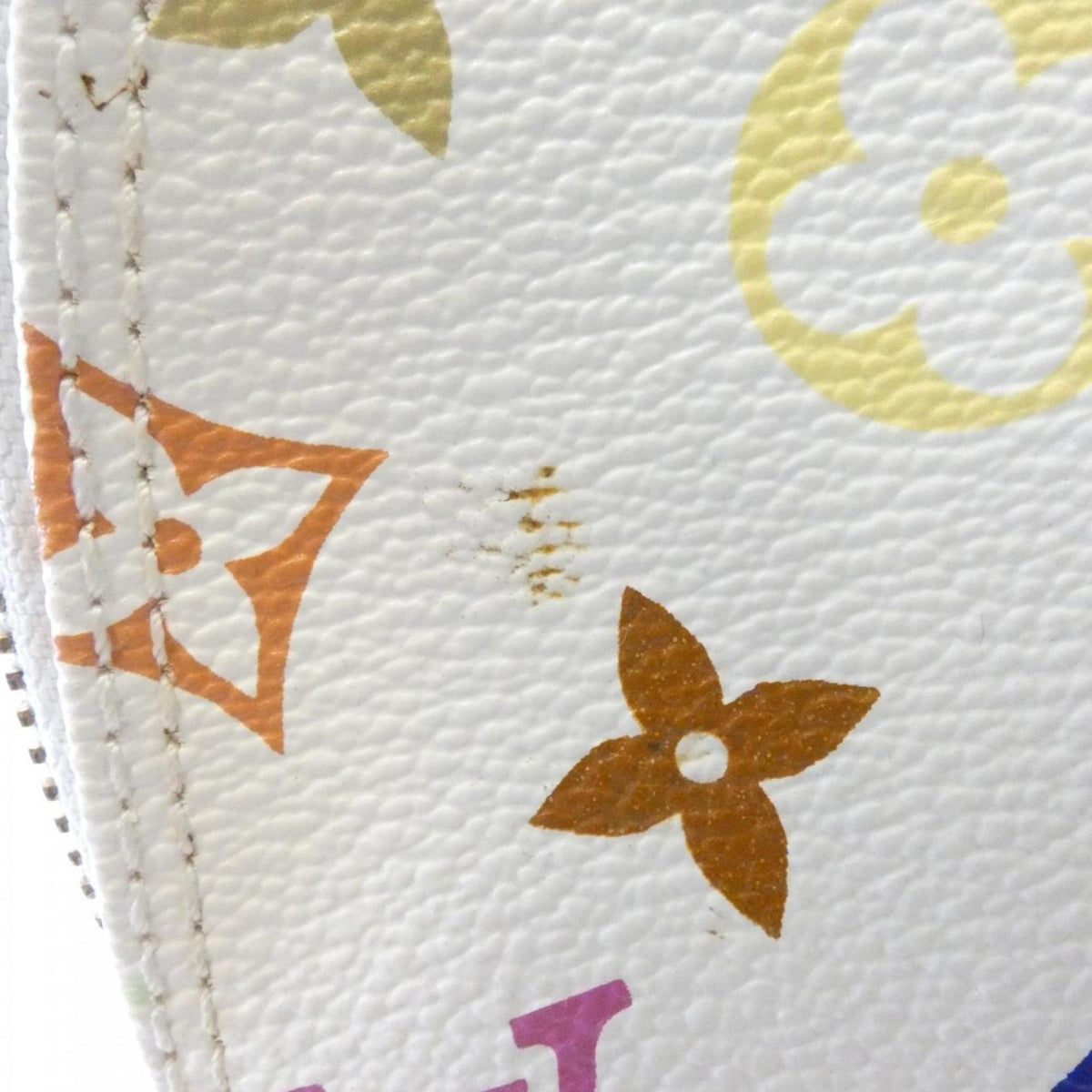 Louis Vuitton Multi-Color White Coated Canvas Handbag (Pre-Owned)