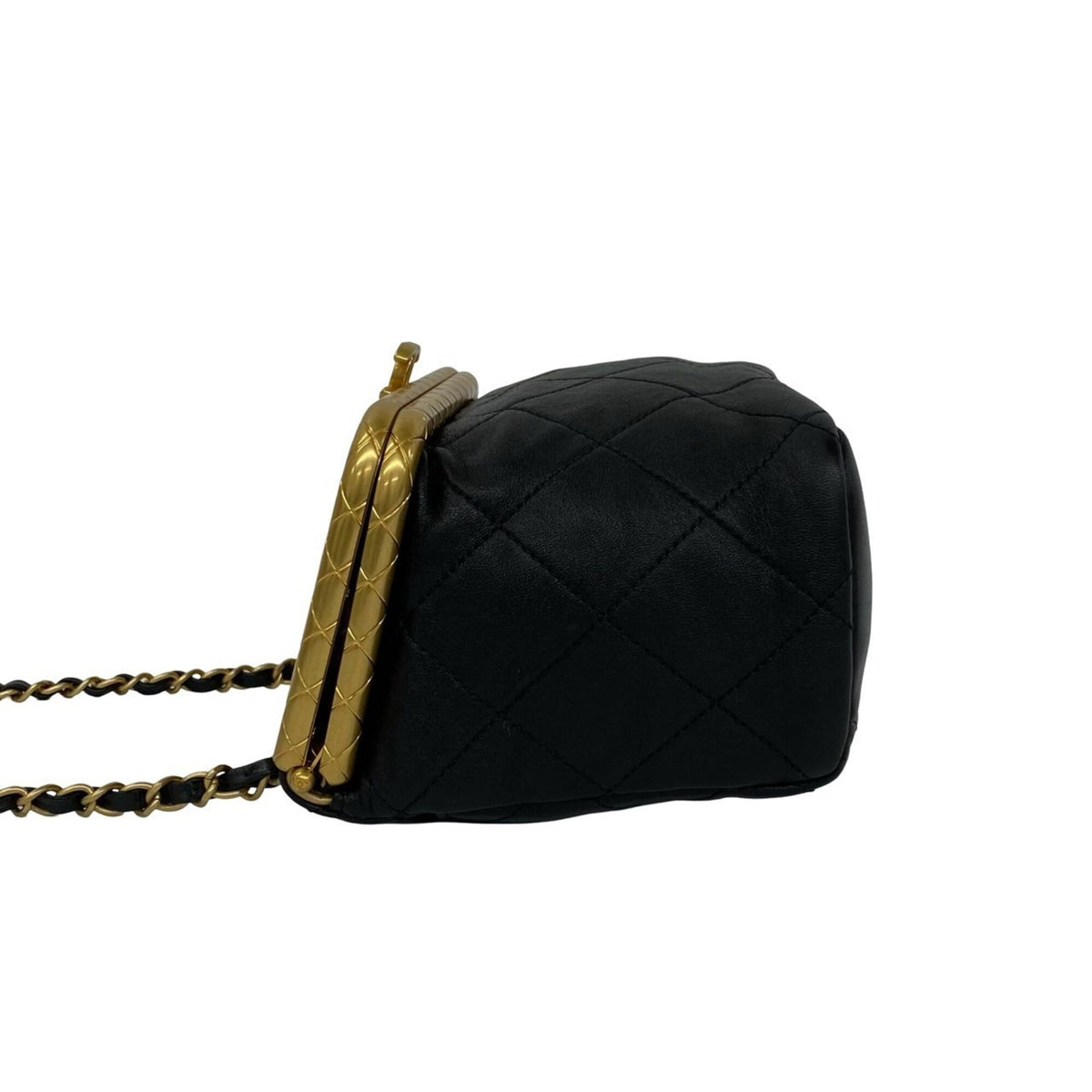 Chanel Black Leather Handbag Shoulder Bag (Pre-Owned)