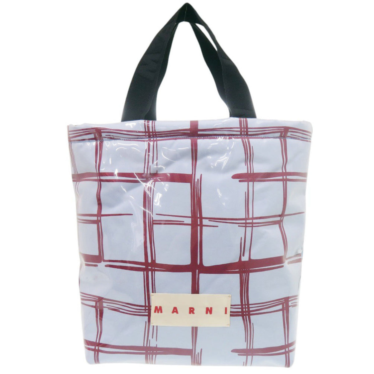 Marni Light Blue Red Color Polyester Cotton Tote Bag (Pre-Owned)