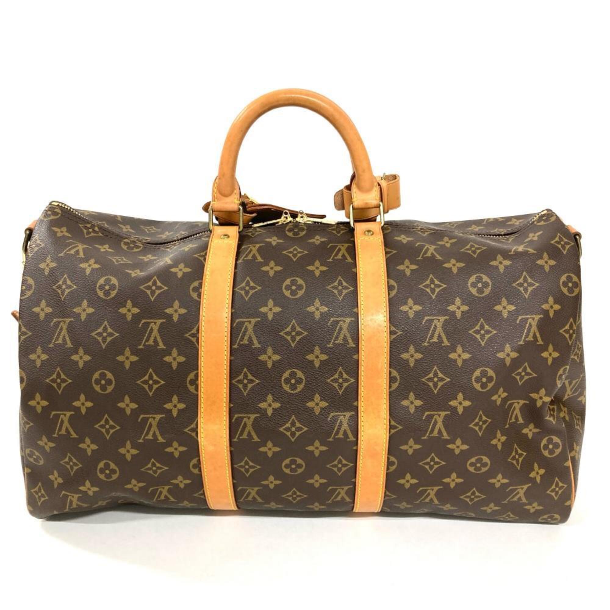 Louis Vuitton Brown Monogram Canvas Leather Boston Bag (Pre-Owned)