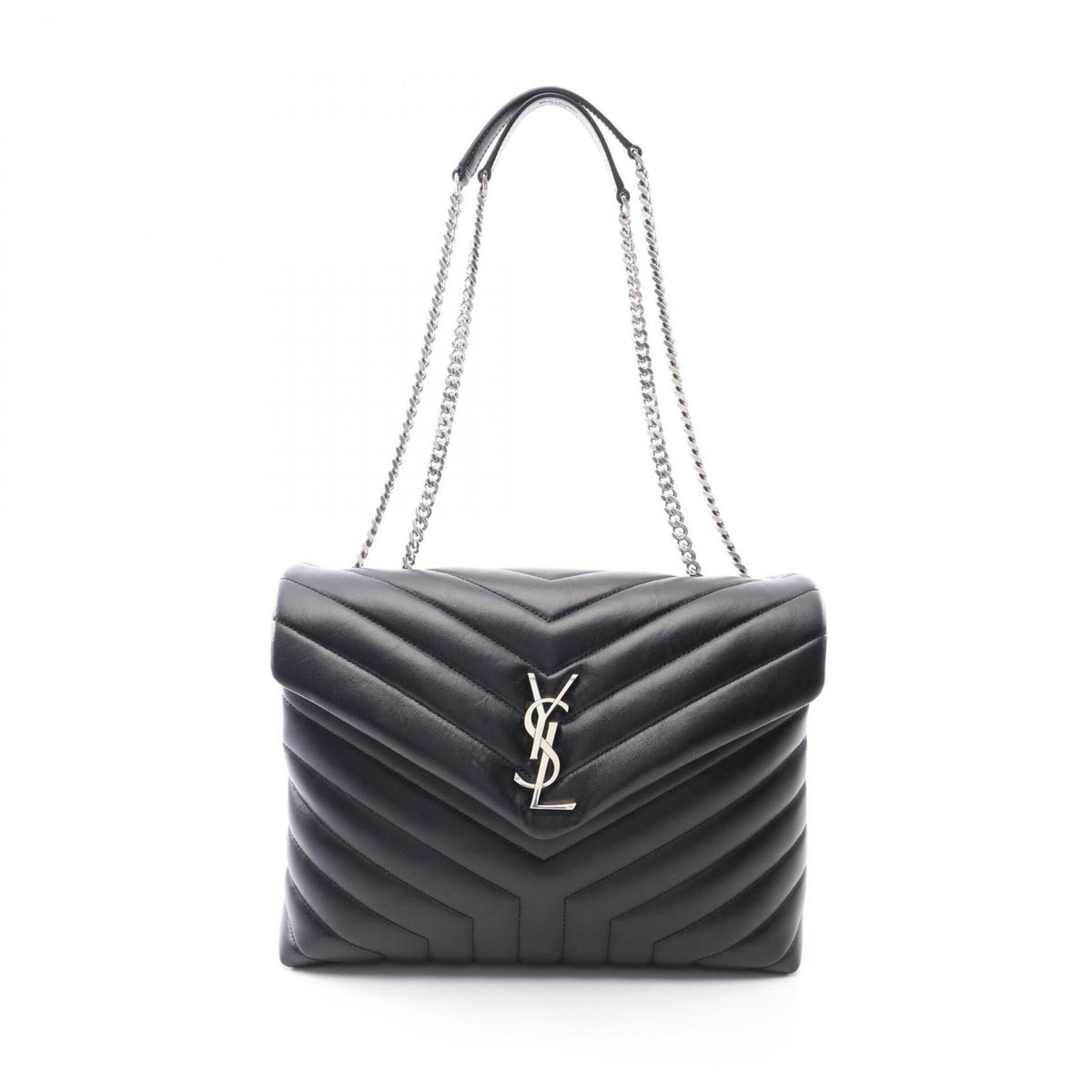 Saint Laurent Black Leather Handbag Tote Bag (Pre-Owned)