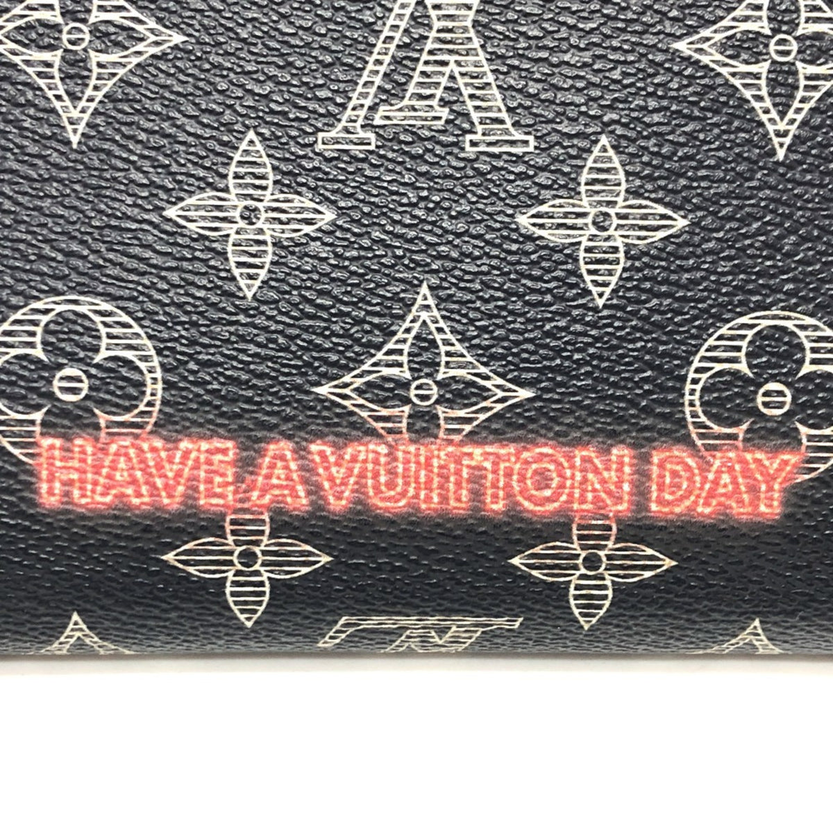 Louis Vuitton Black Navy Red Color Canvas Long Wallet (Bi-Fold) (Pre-Owned)