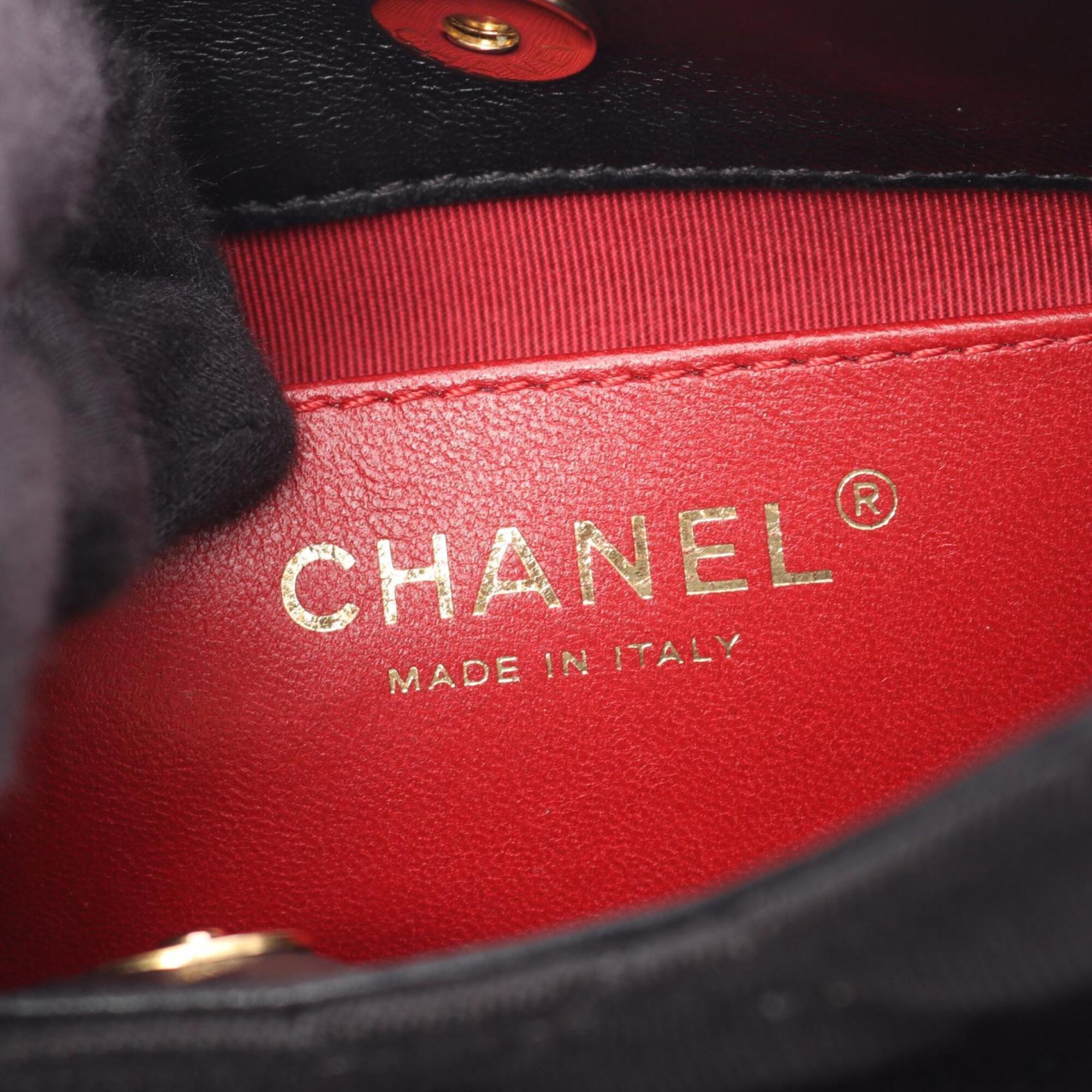 Chanel Black Cotton Jersey Handbag Shoulder Bag (Pre-Owned)