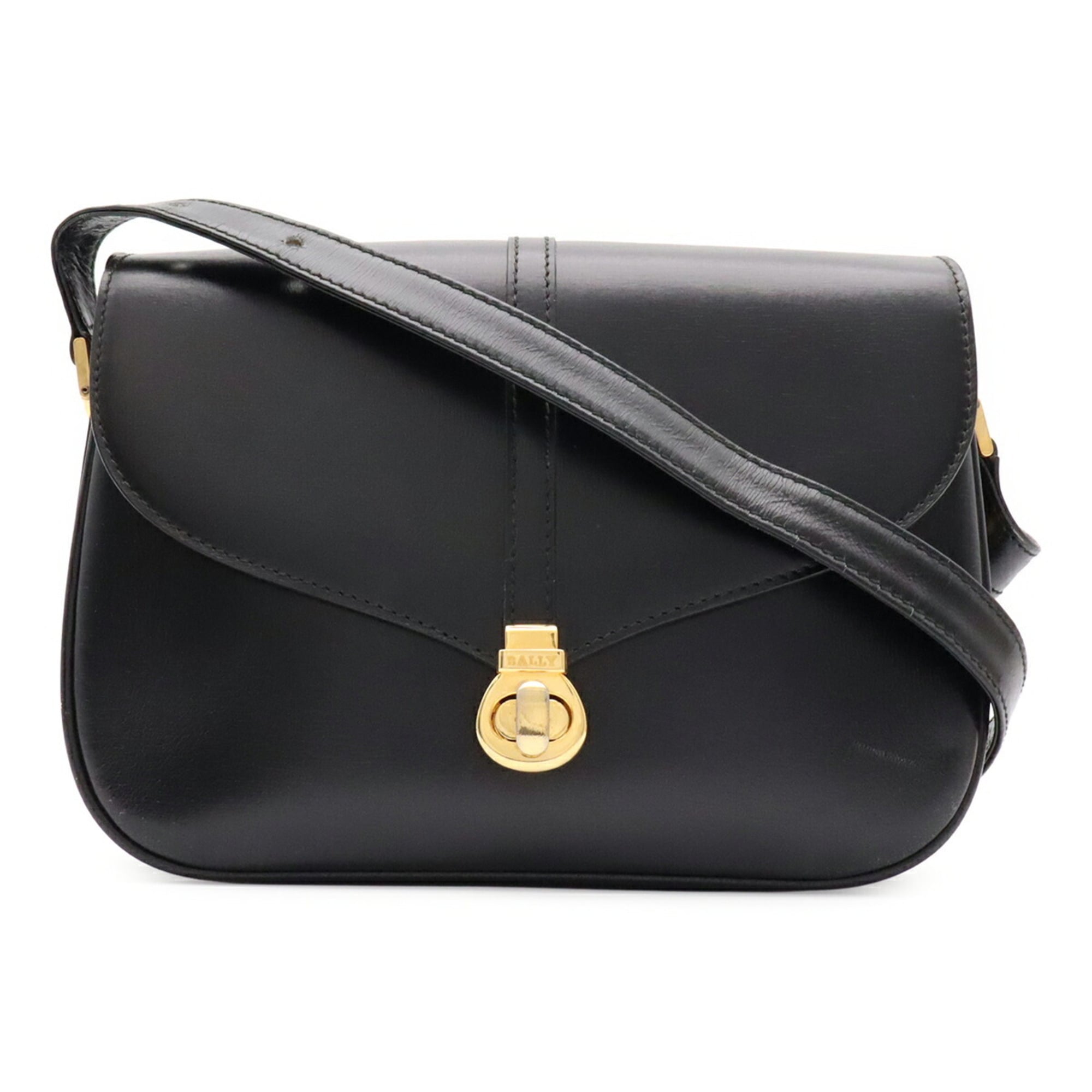 Bally Black Leather Shoulder Bag (Pre-Owned)
