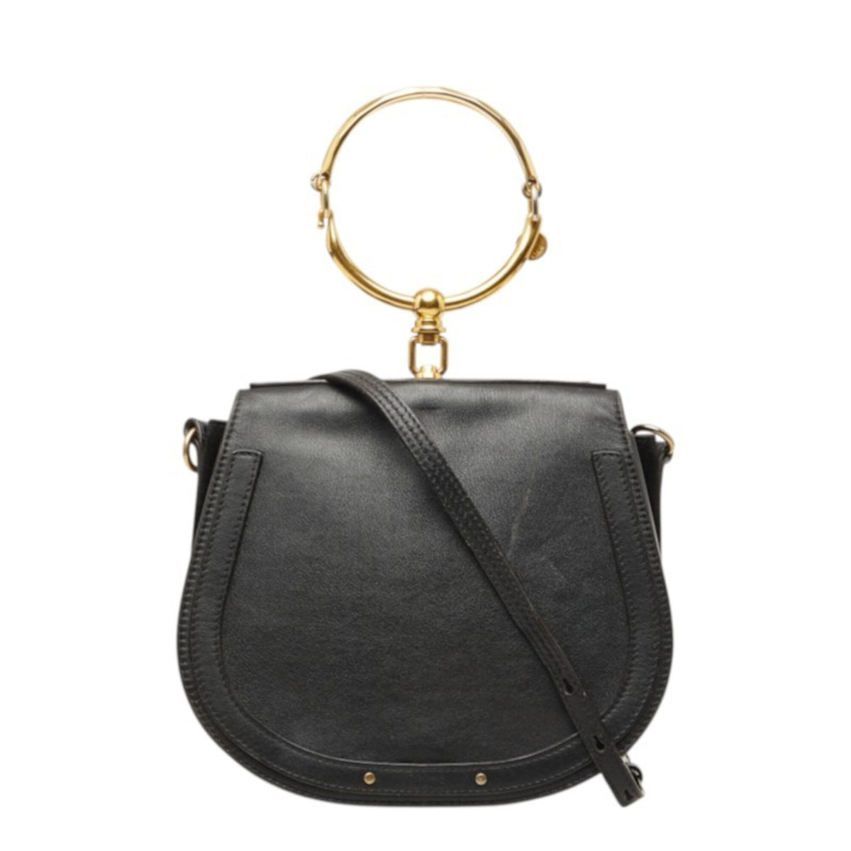Chloé Black Leather Handbag Shoulder Bag (Pre-Owned)
