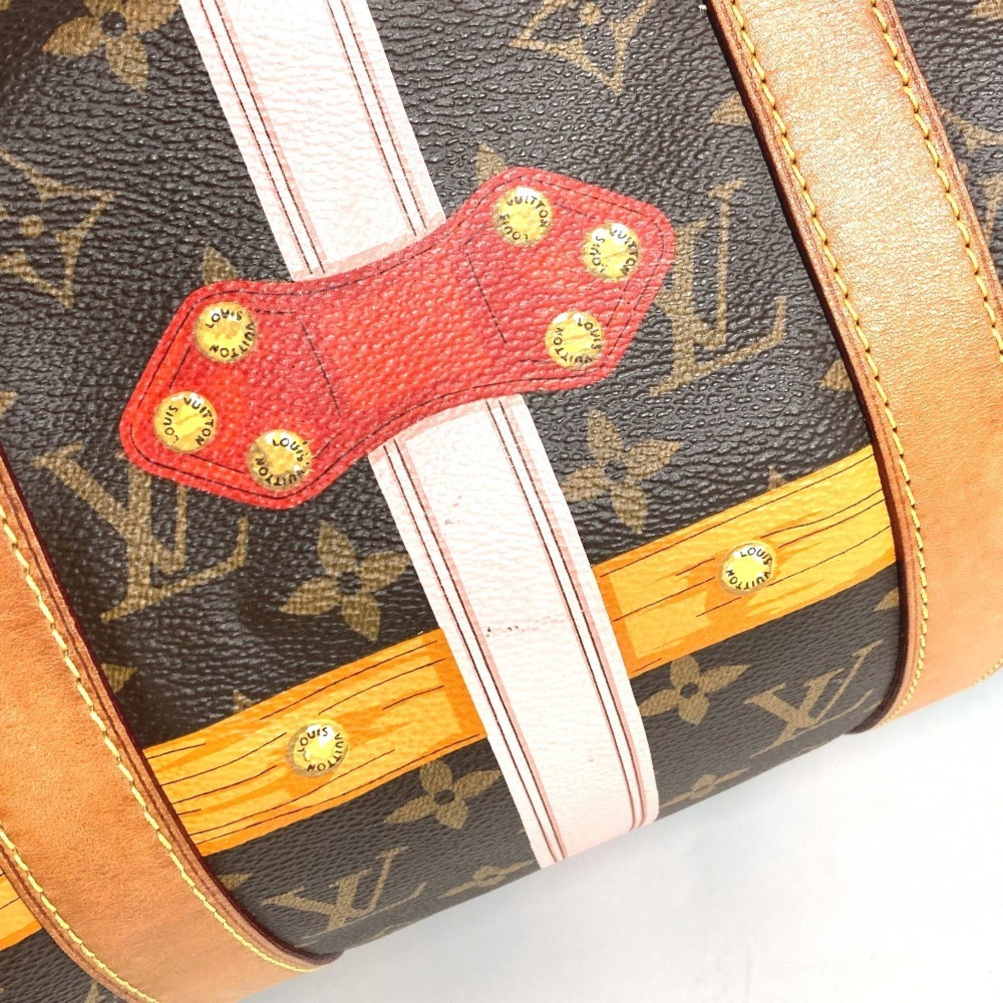 Louis Vuitton Monogram Brown Pink Monogram Boston Bag Shoulder Bag (Pre-Owned)