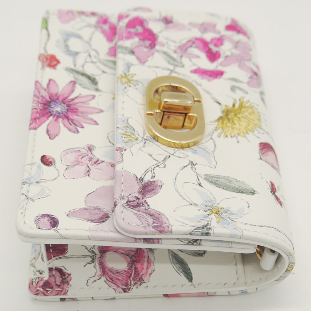 Christian Dior Multi-Color White Leather Pochette Pouch (Pre-Owned)