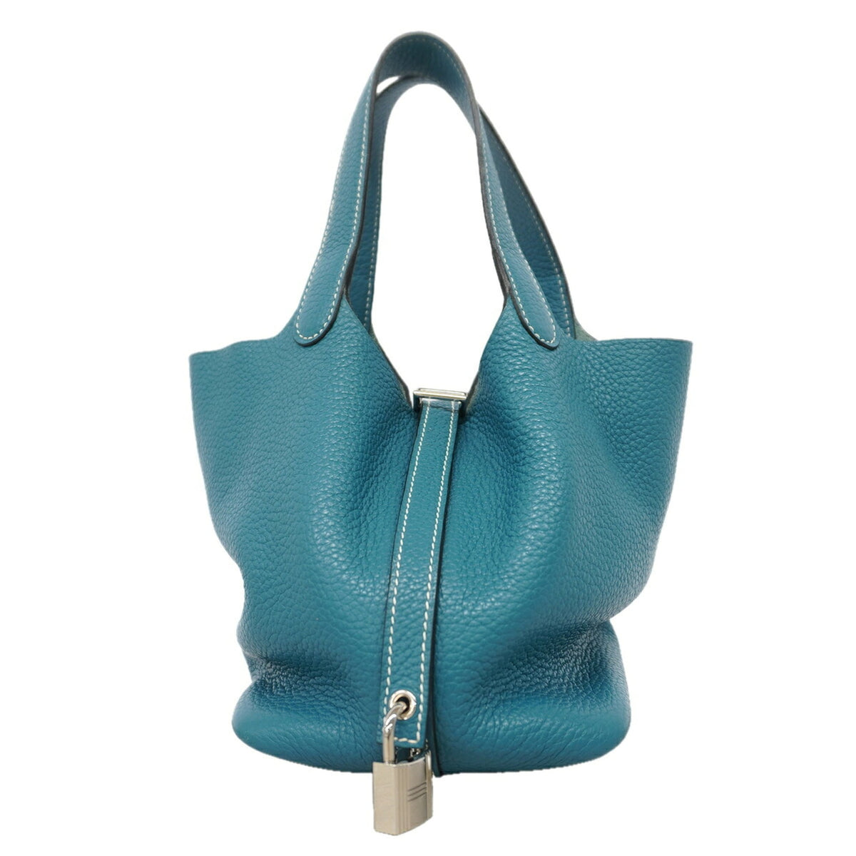 Hermes Blue Jean Taurillon Clemence Leather Handbag (Pre-Owned)