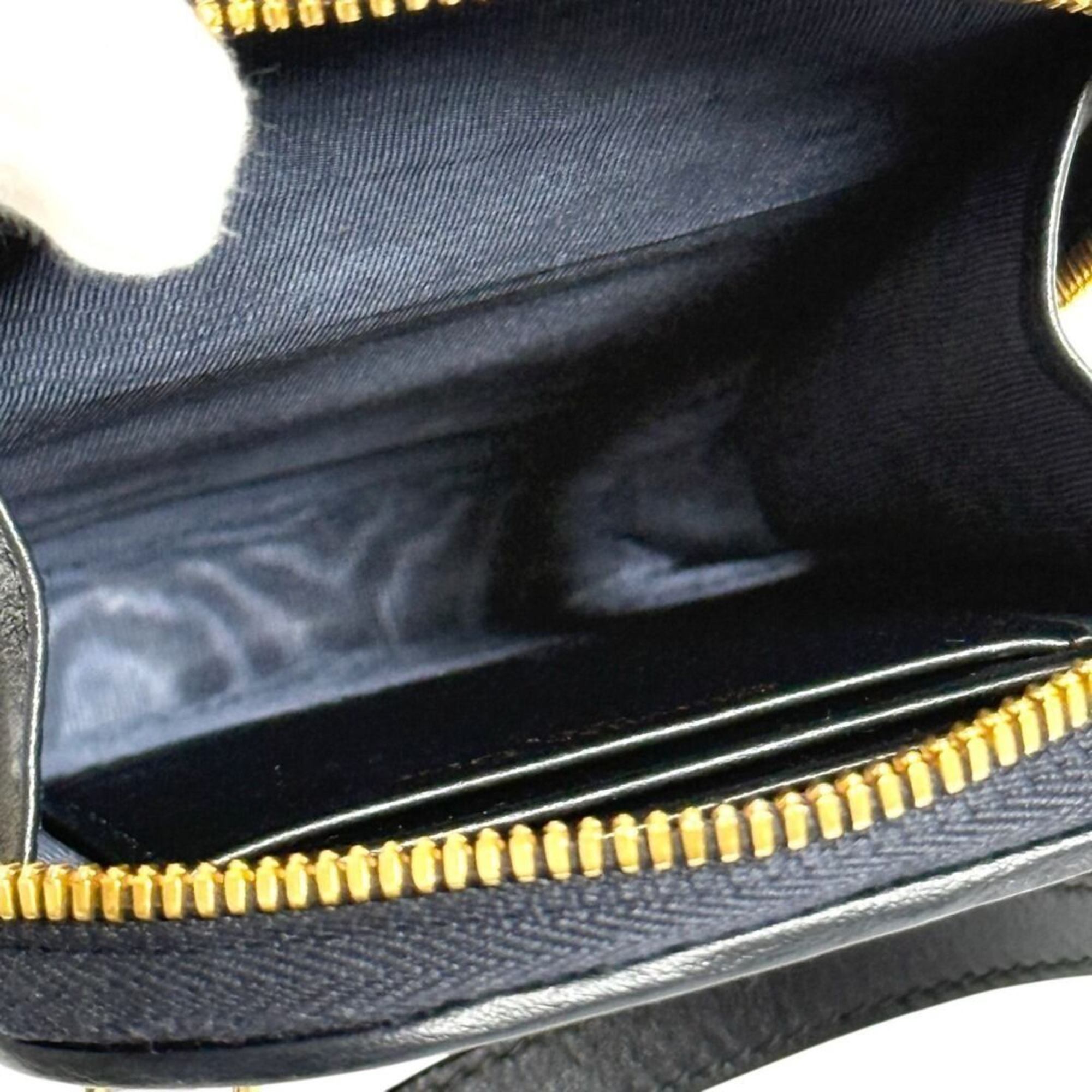 Christian Dior Leather Canvas Metal Handbag (Pre-Owned)