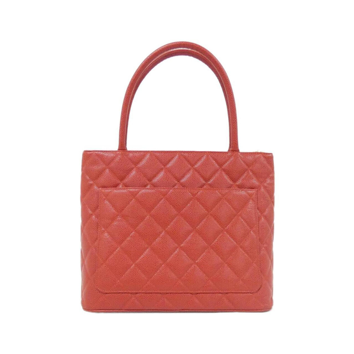 Chanel Red Color Grained Calfskin Handbag (Pre-Owned)