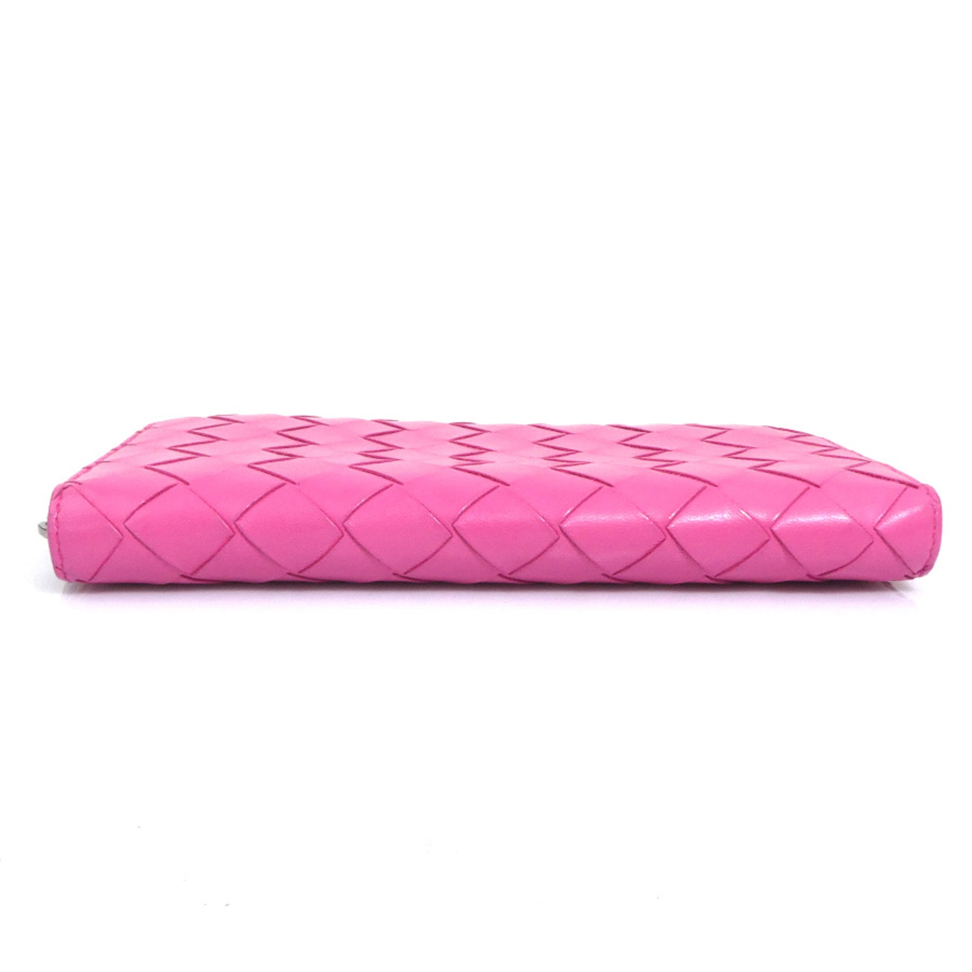 Bottega Veneta Pink Leather Long Wallet (Bi-Fold) (Pre-Owned)