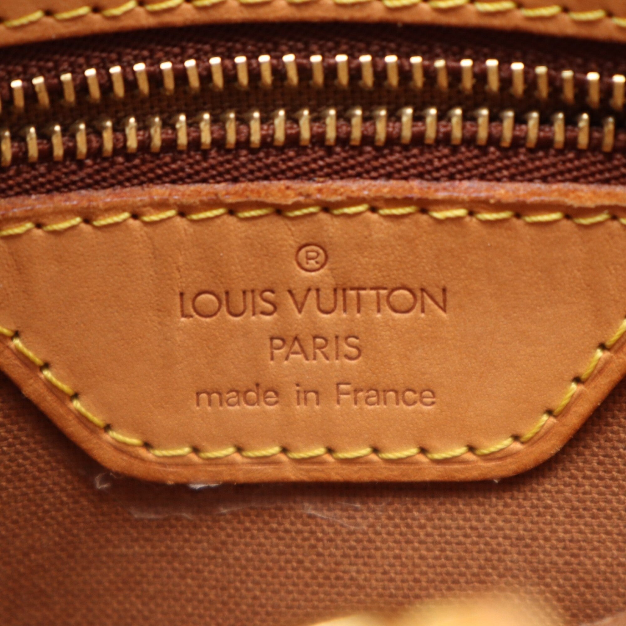 Louis Vuitton Beige Brown Coated Canvas Leather Handbag (Pre-Owned)