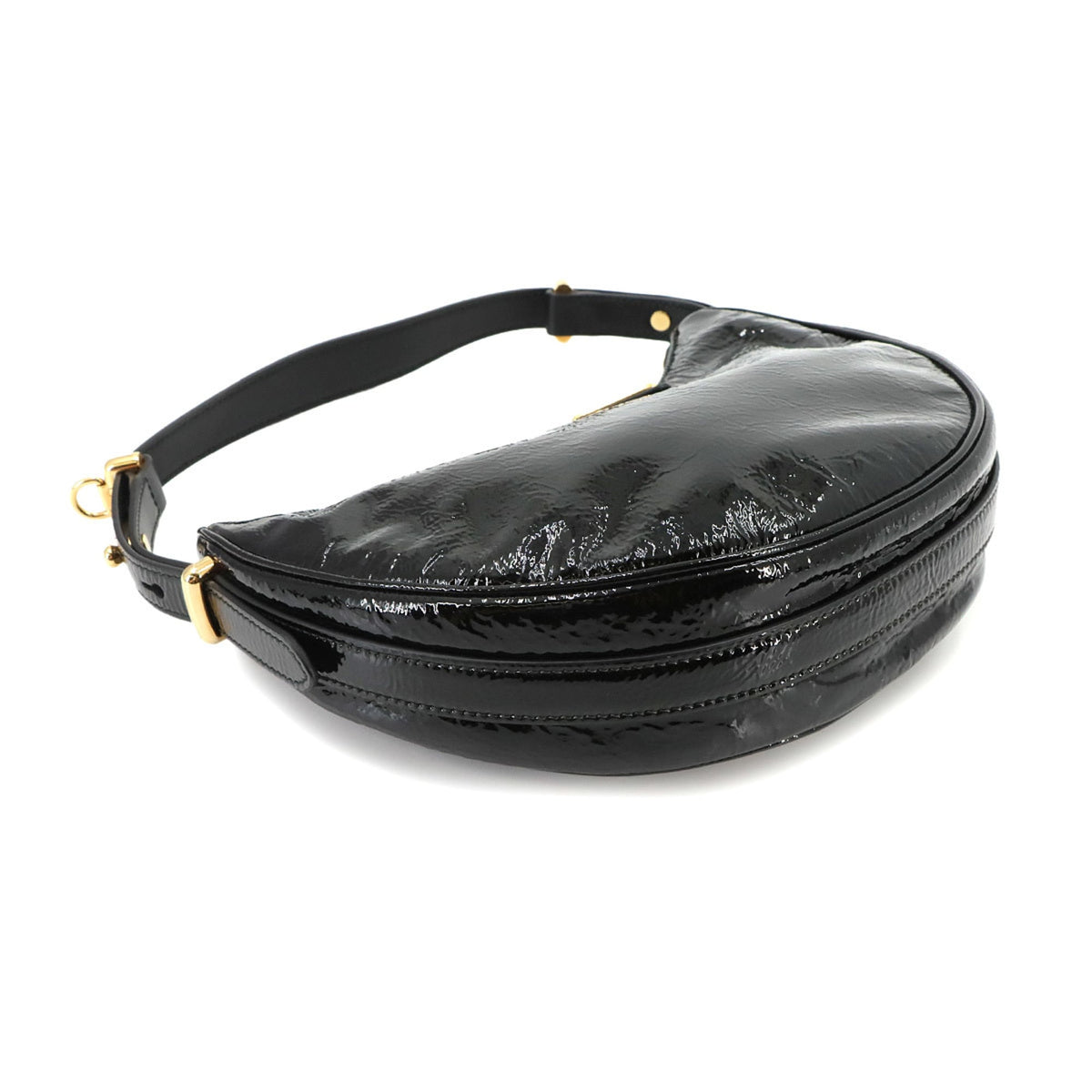 Prada Black Nero Patent Leather Handbag Shoulder Bag (Pre-Owned)