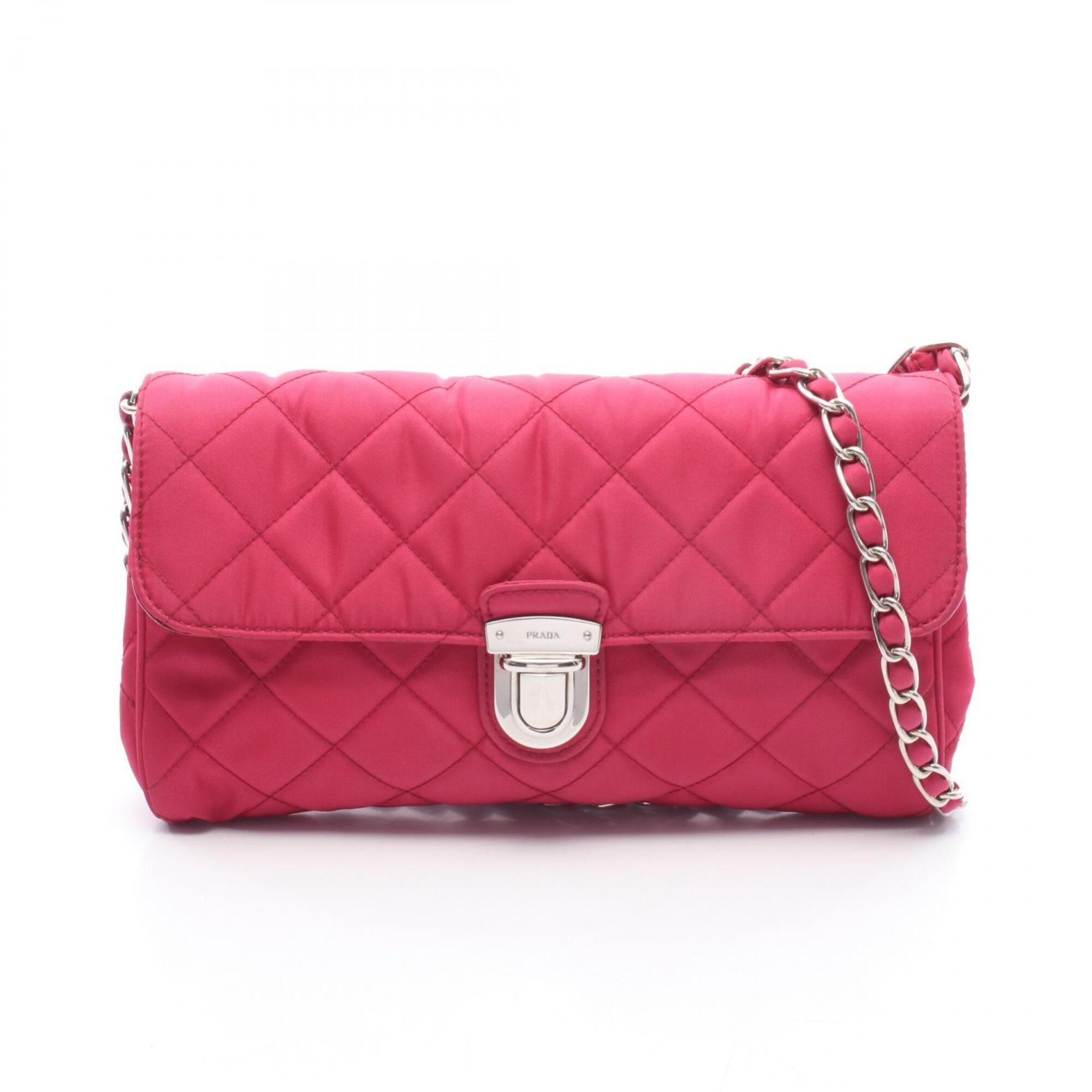 Prada Pink Tessuto Leather Handbag Shoulder Bag (Pre-Owned)