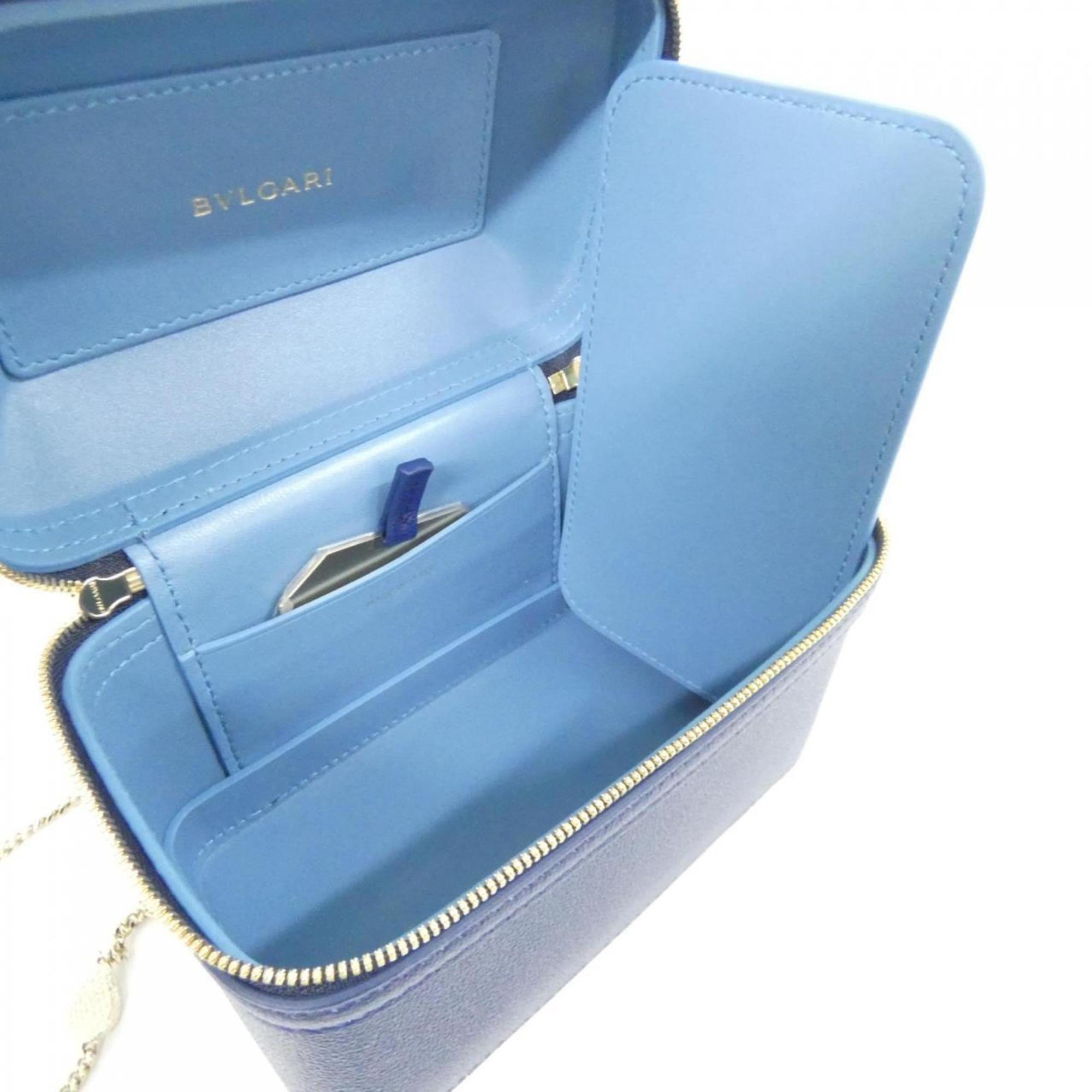 Bvlgari Navy Leather Handbag (Pre-Owned)