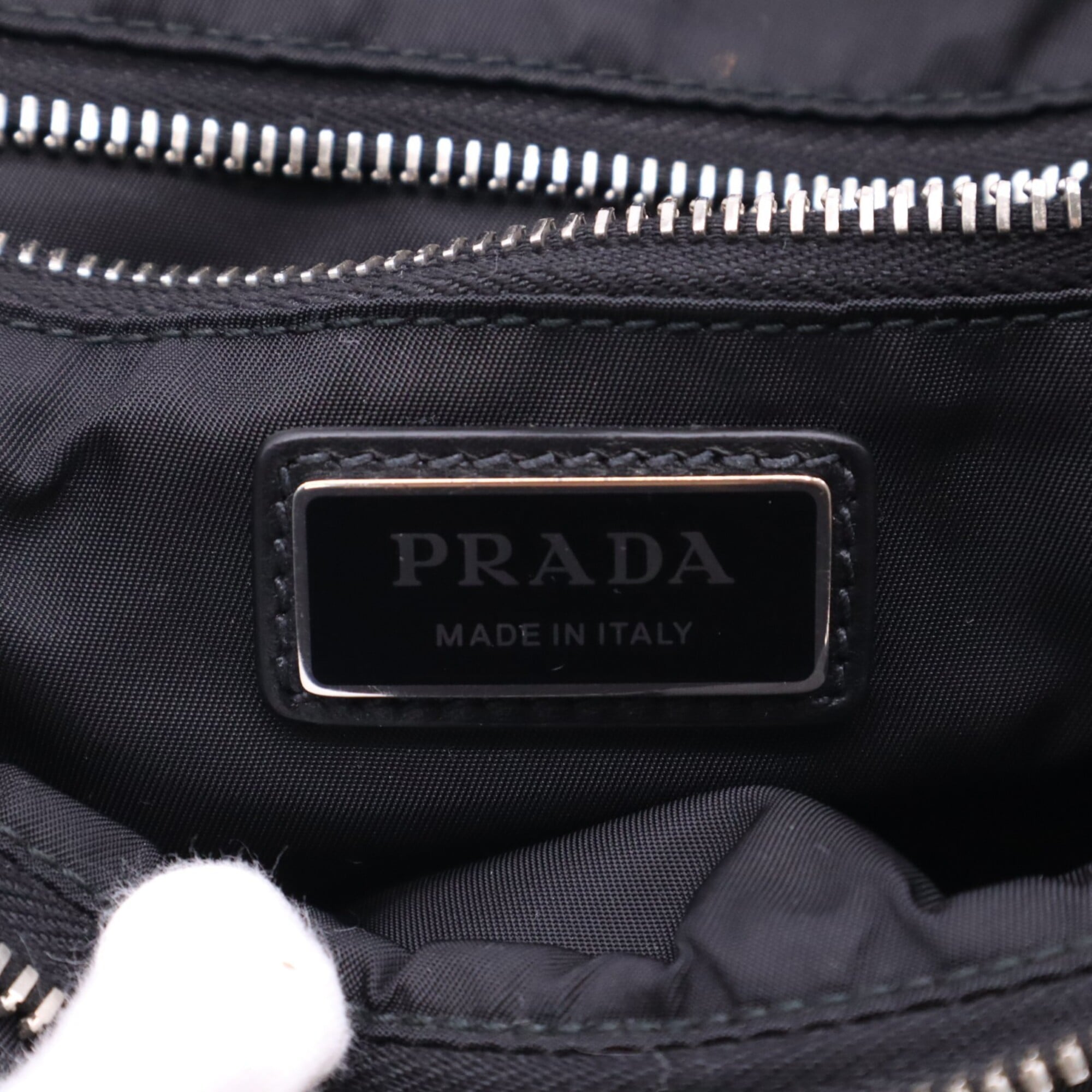 Prada Black Nylon Leather Shoulder Bag (Pre-Owned)