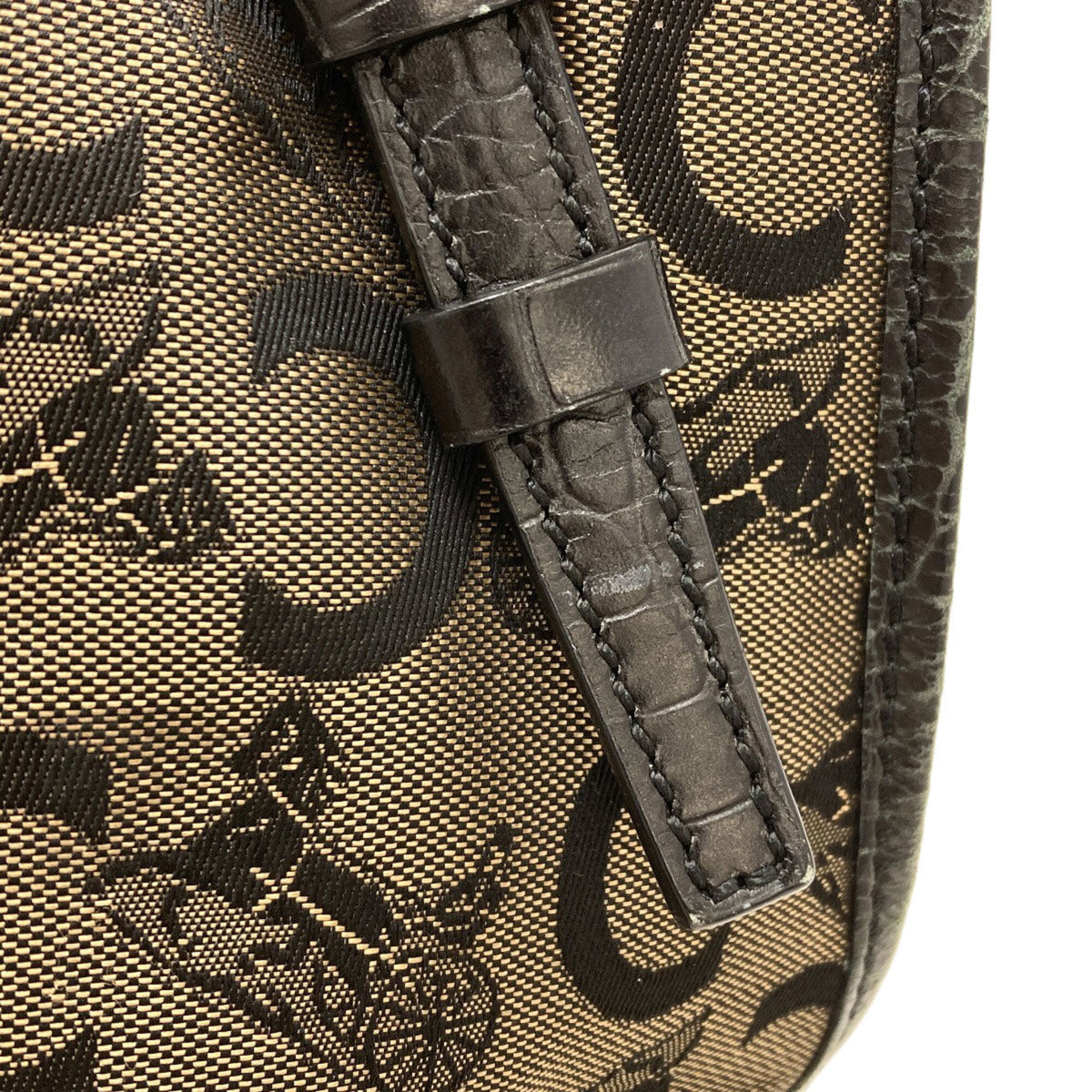 Celine Black Brown Canvas Handbag (Pre-Owned)