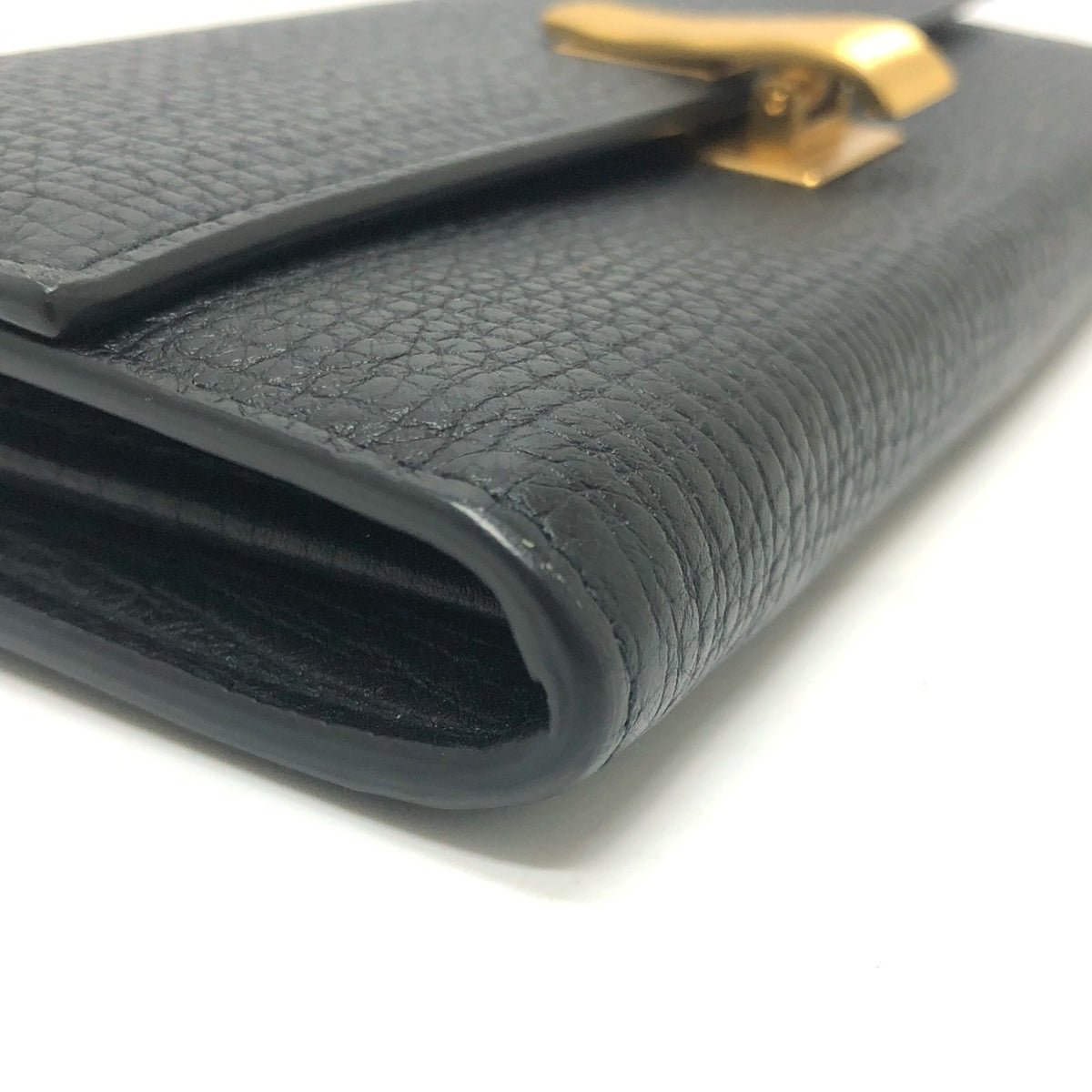 Bottega Veneta Black Leather Long Wallet (Bi-Fold) (Pre-Owned)
