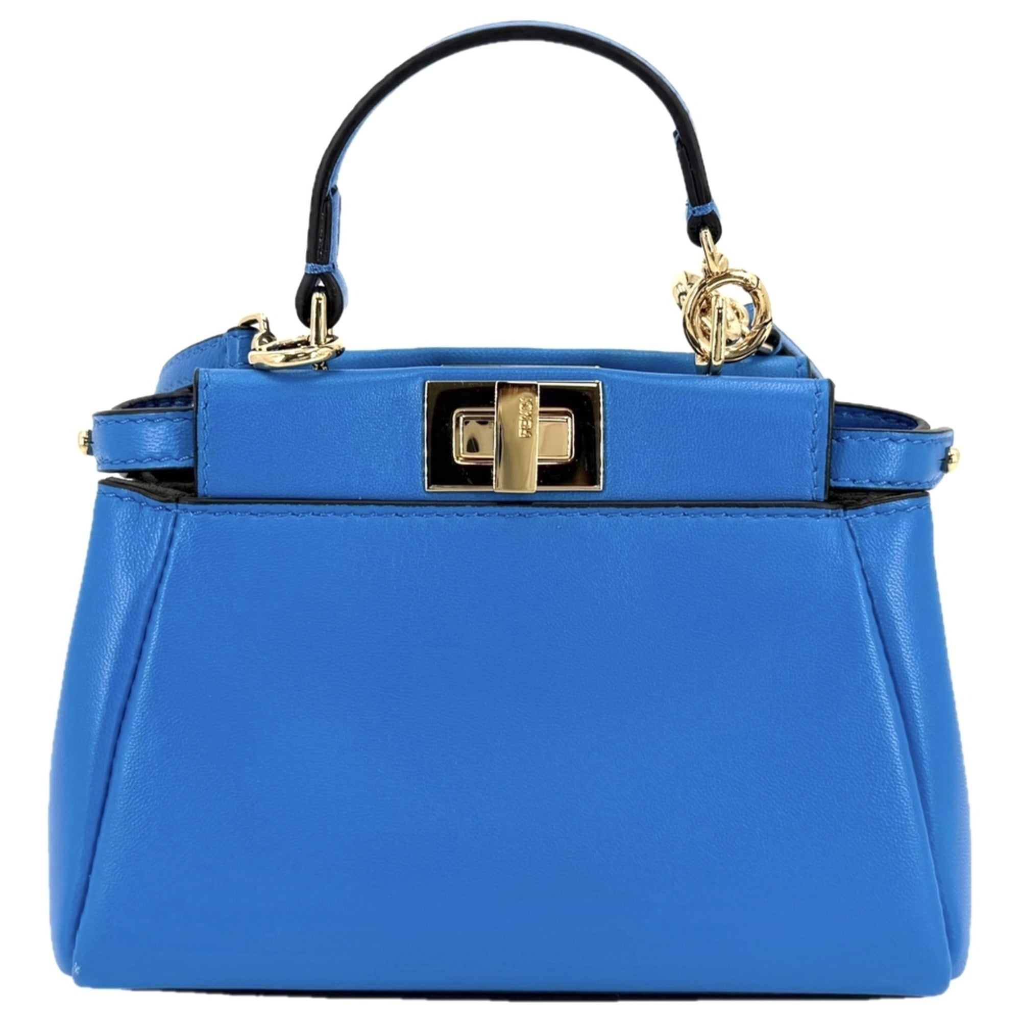 Fendi Blue Leather Handbag Shoulder Bag (Pre-Owned)