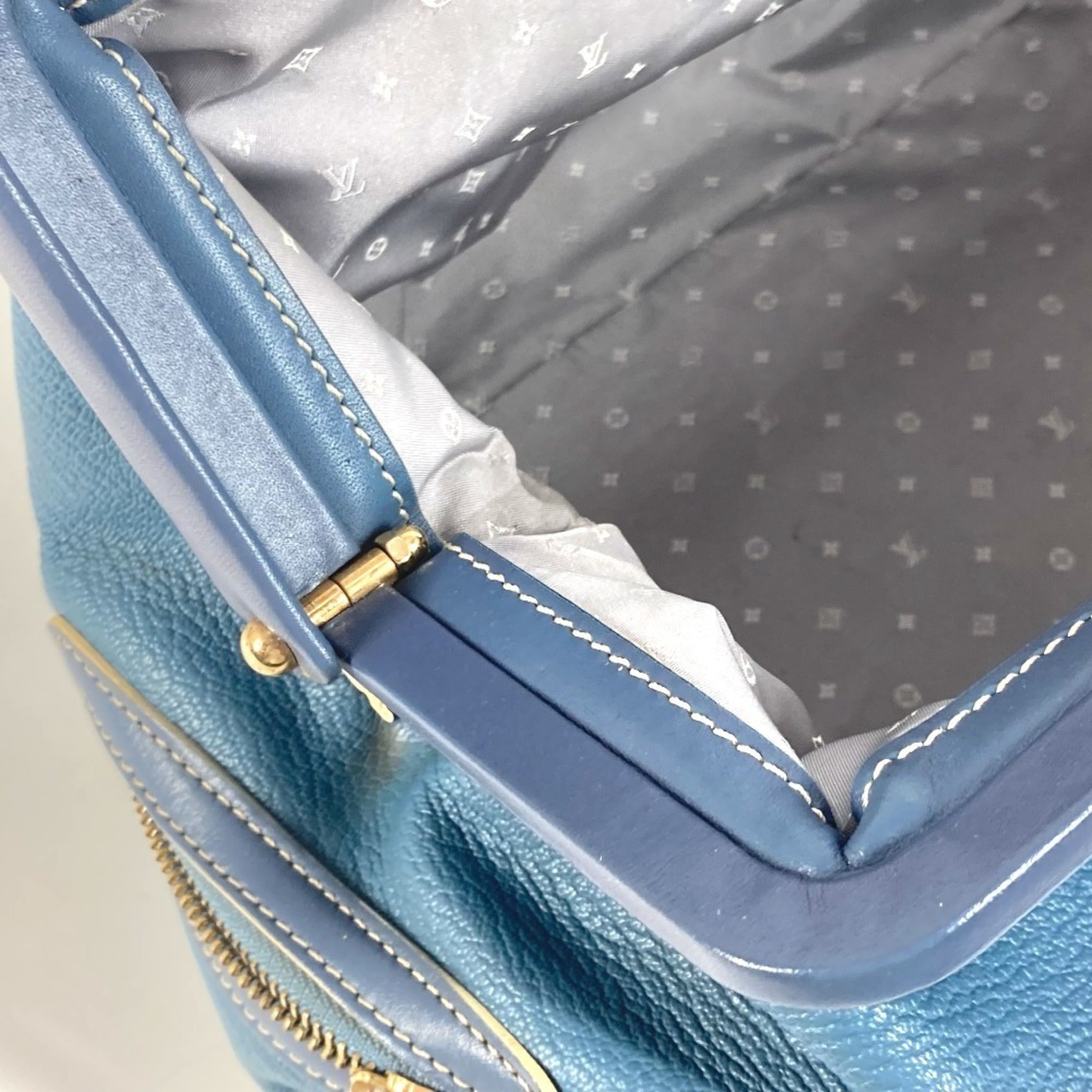 Louis Vuitton Suhali Blue Suhali Leather Handbag Tote Bag (Pre-Owned)
