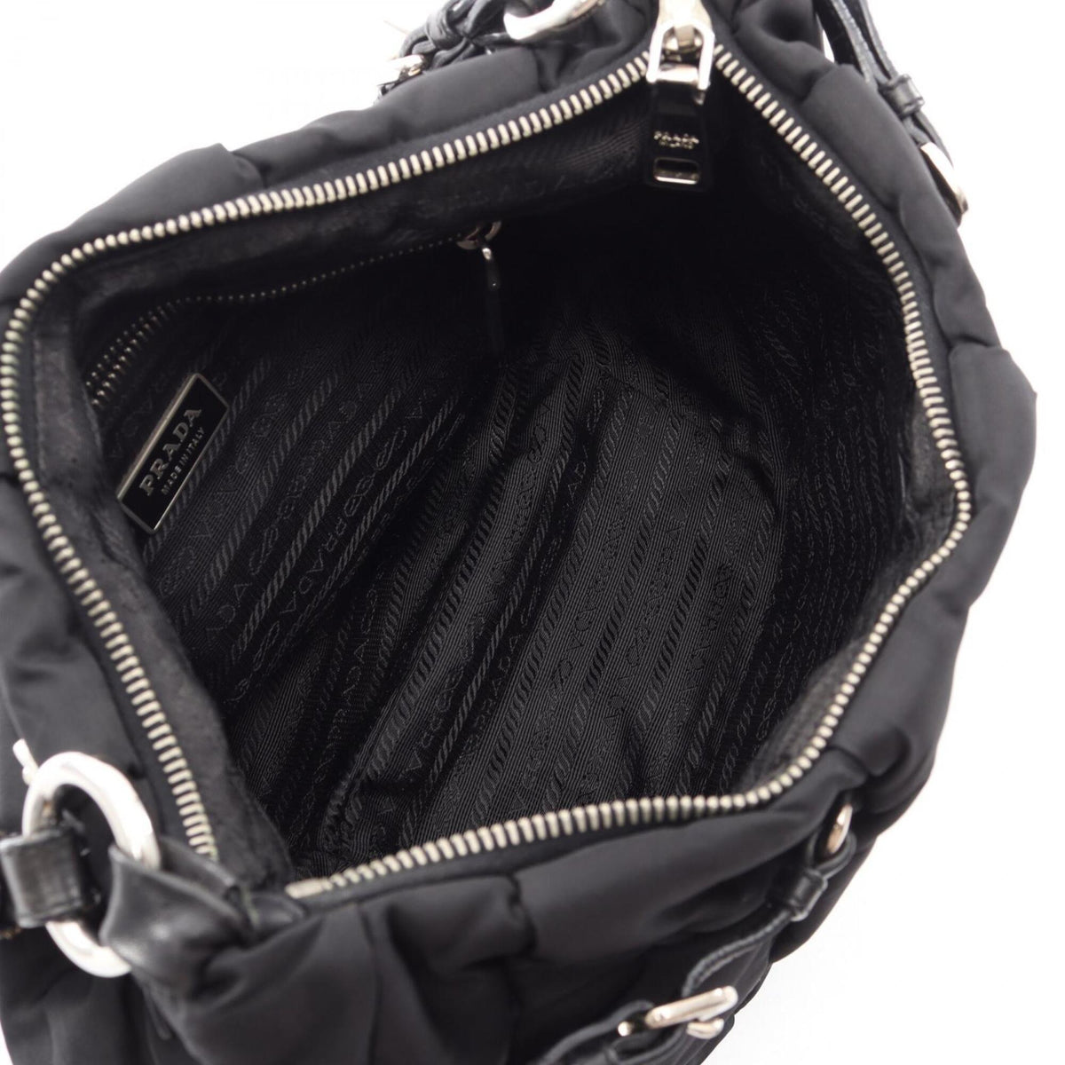 Prada Black Nylon Handbag Shoulder Bag (Pre-Owned)