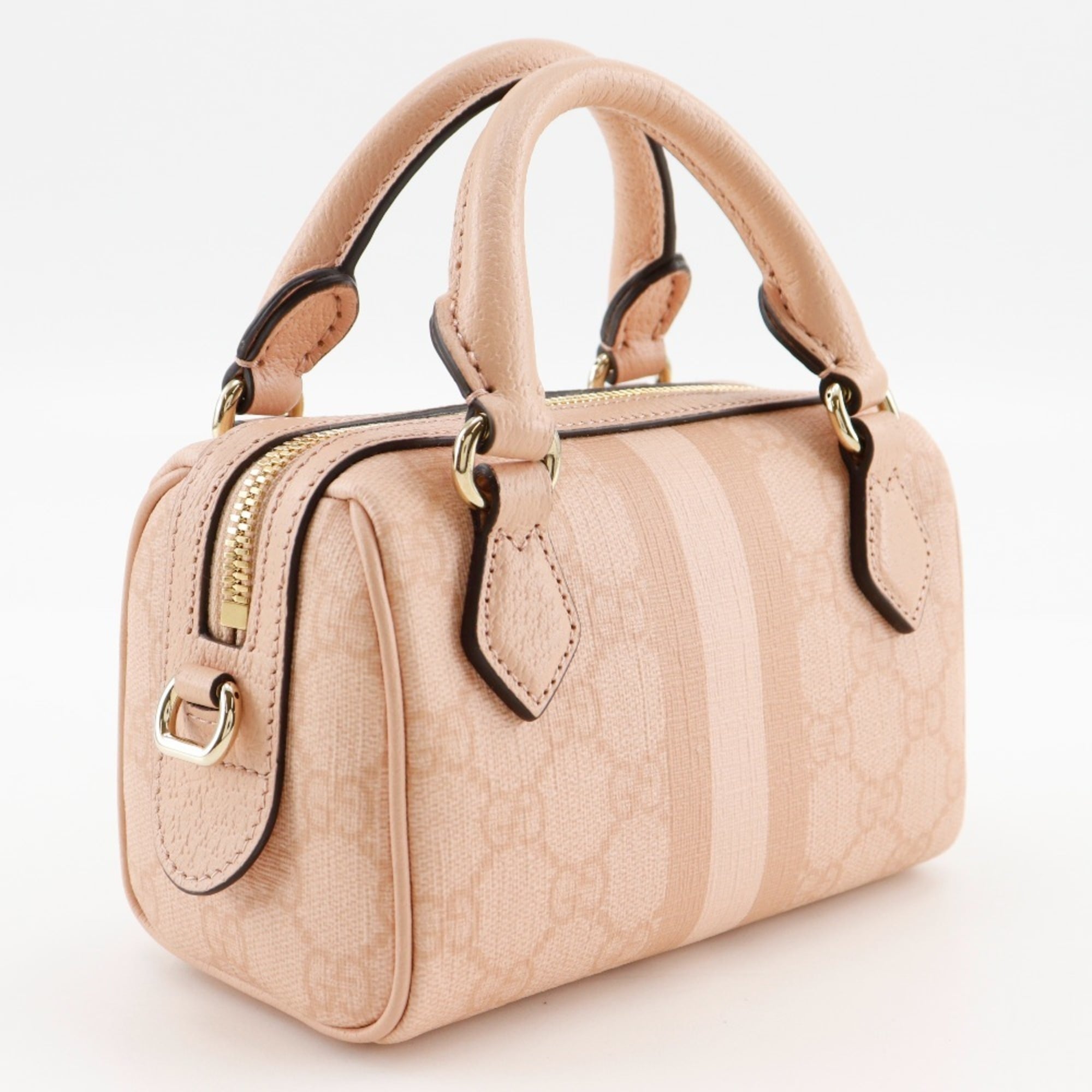 Gucci Ophidia Dusty Pink Gg Supreme Handbag (Pre-Owned)