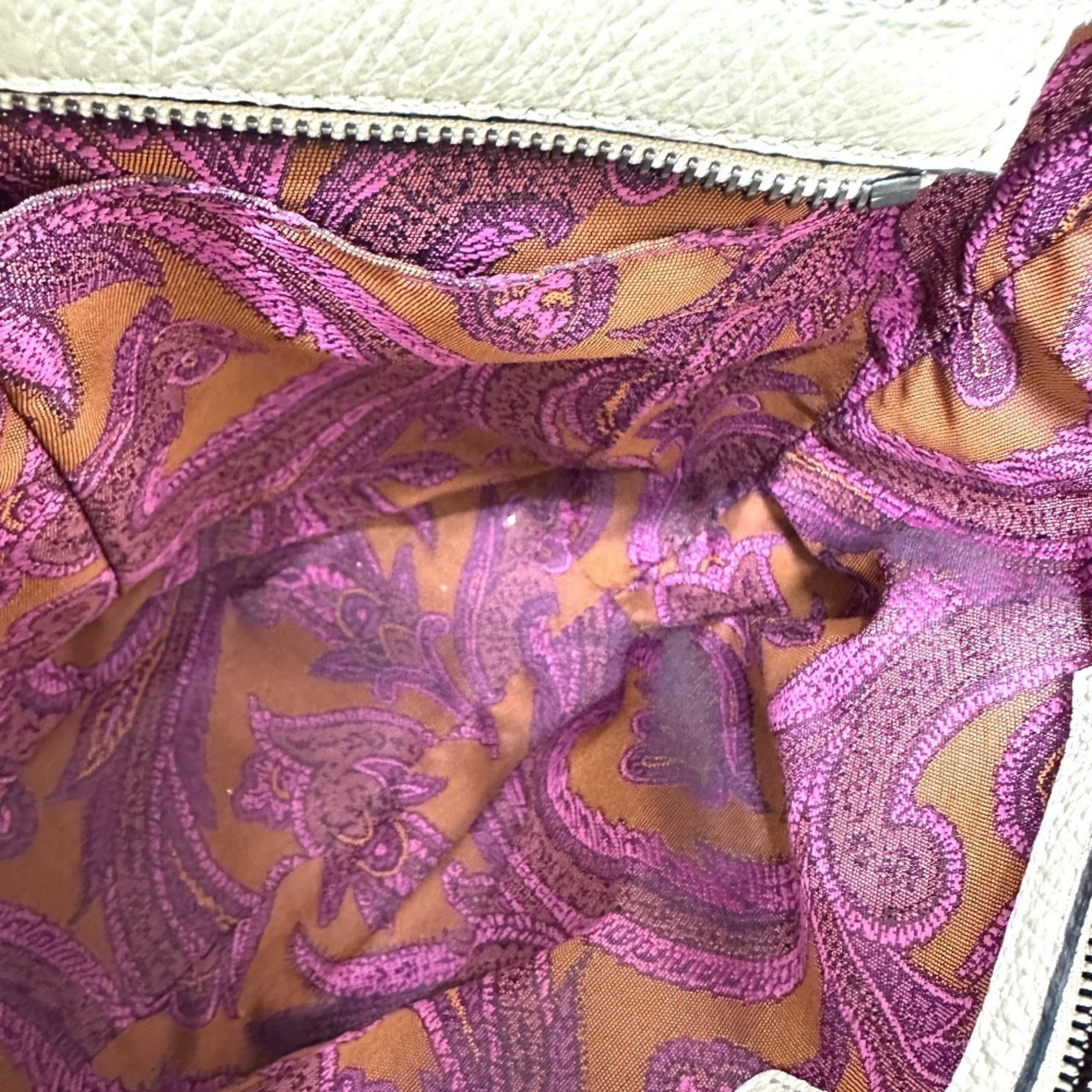 Etro Beige Leather Handbag Shoulder Bag (Pre-Owned)