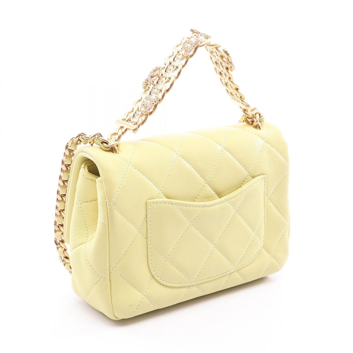Chanel Yellow Leather Handbag Shoulder Bag (Pre-Owned)