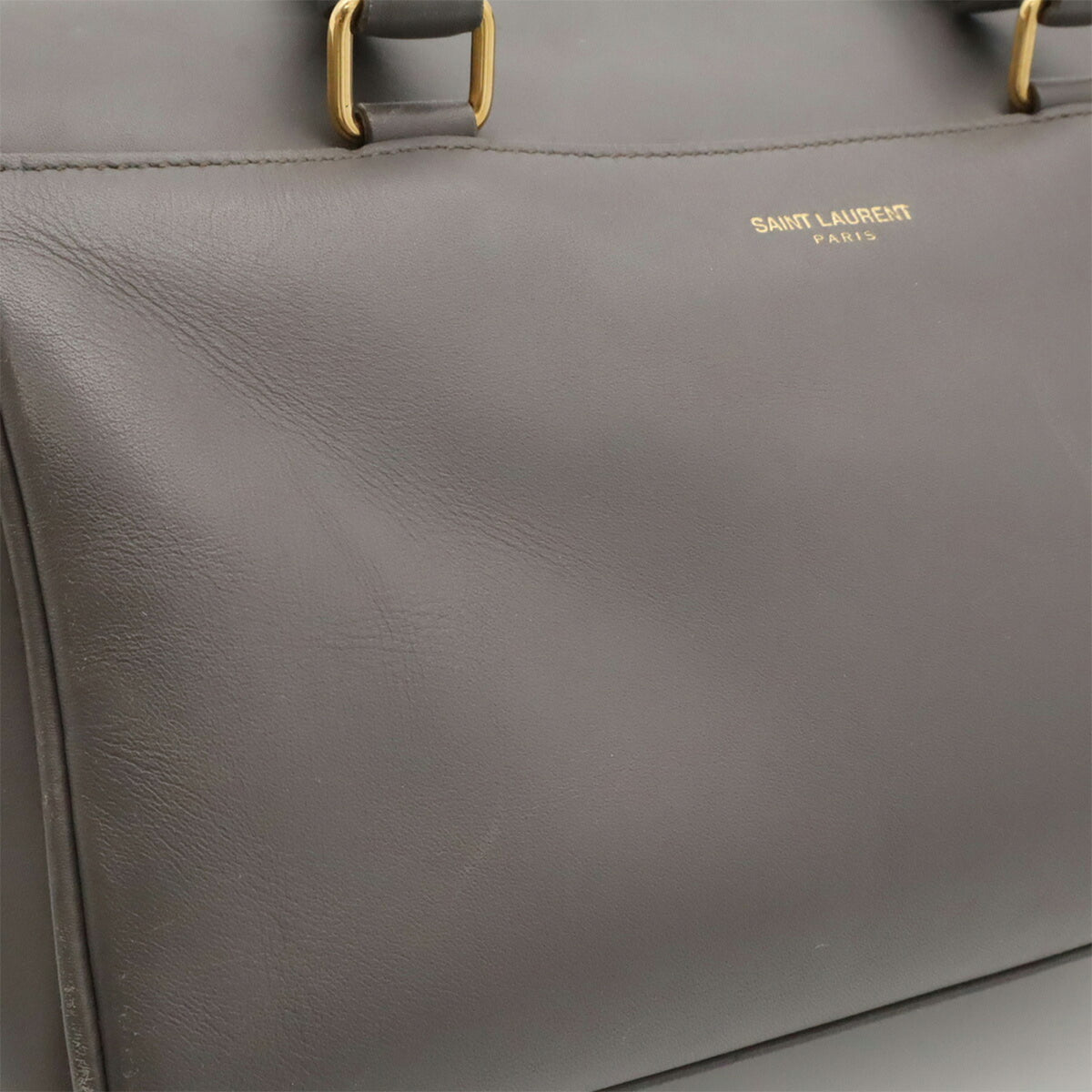 Yves Saint Laurent Gray Leather Handbag Shoulder Bag (Pre-Owned)