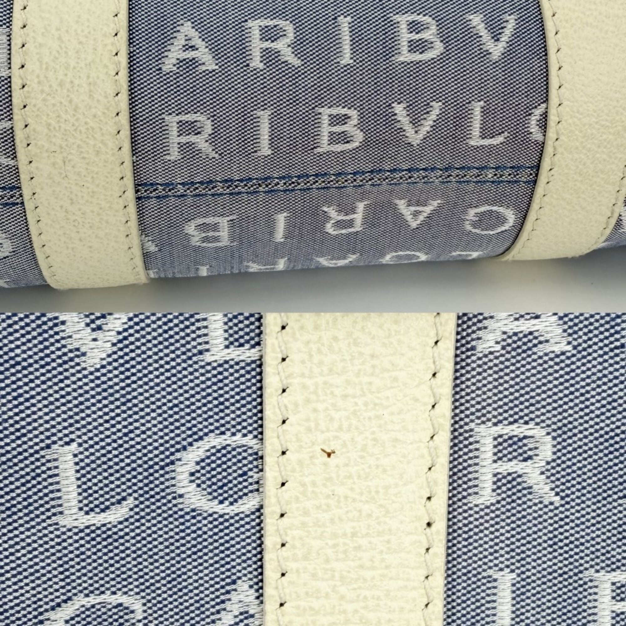 Bvlgari Blue Brown Green White Canvas Handbag (Pre-Owned)