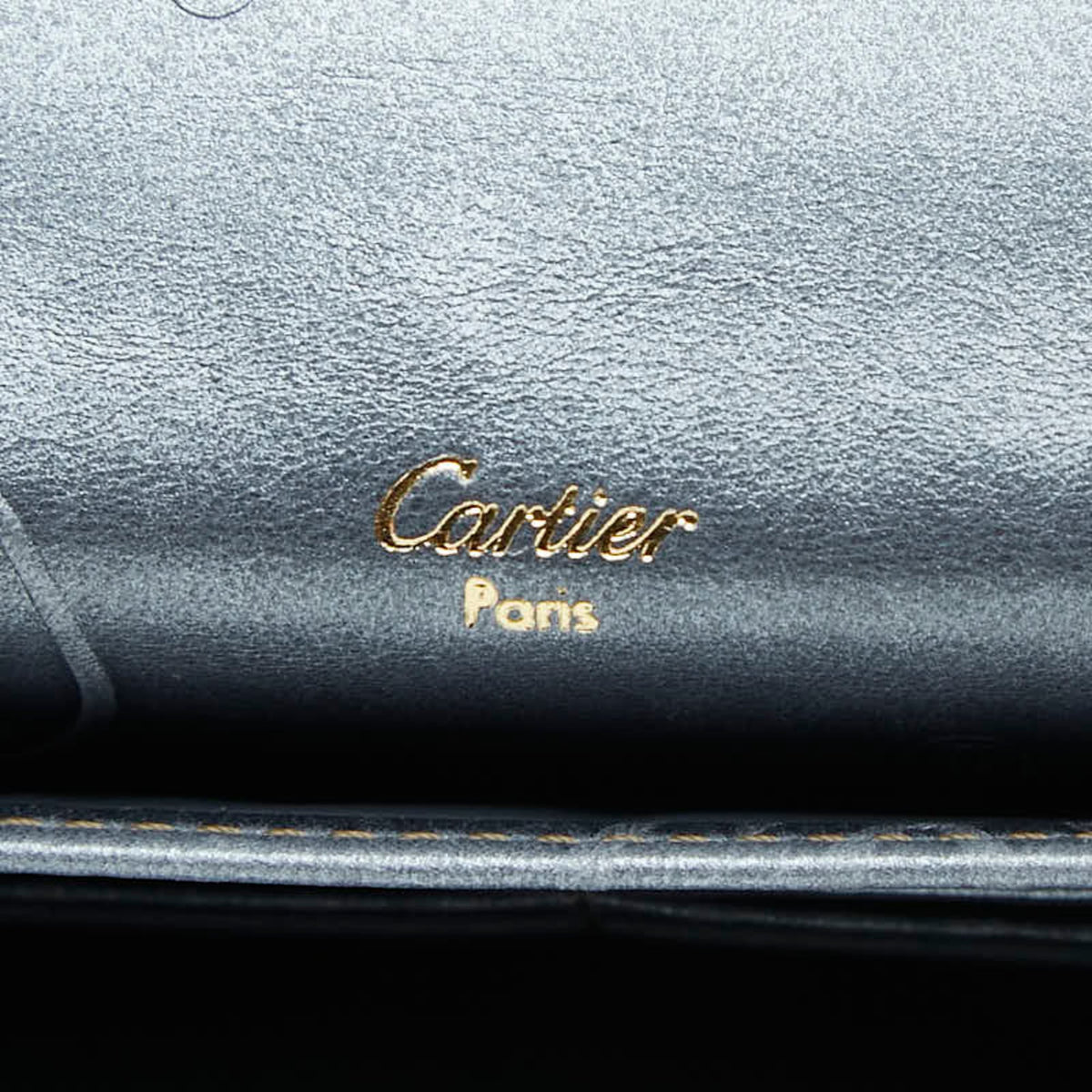 Cartier Happy Birthday Metallic Blue Leather Long Wallet (Bi-Fold) (Pre-Owned)