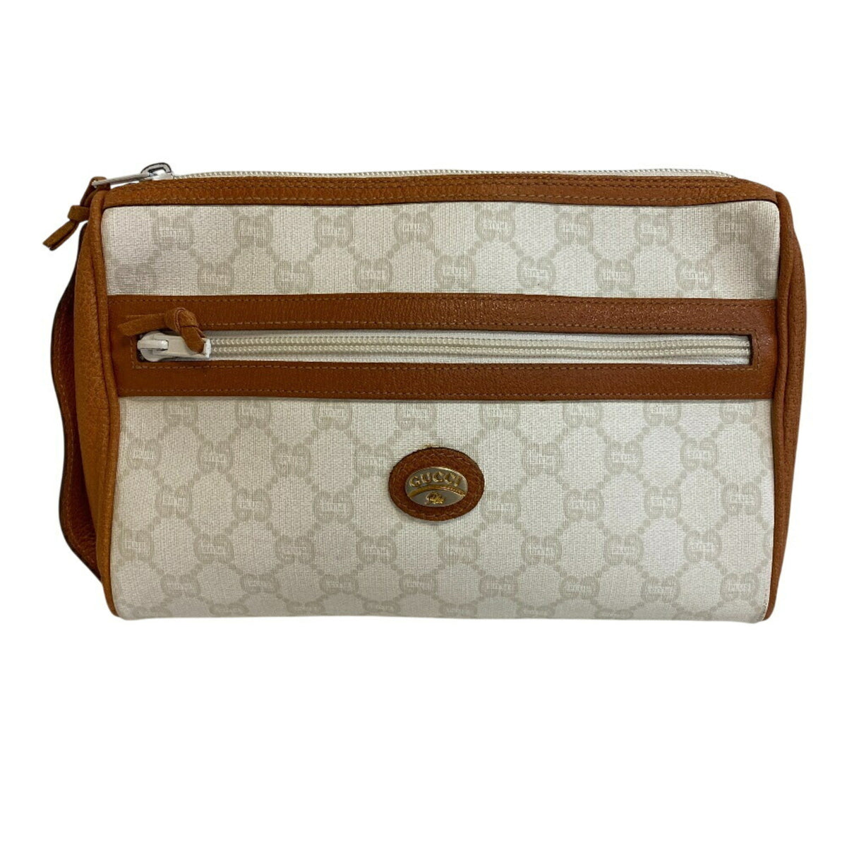 Gucci Gg Plus White Pvc Clutch Bag (Pre-Owned)
