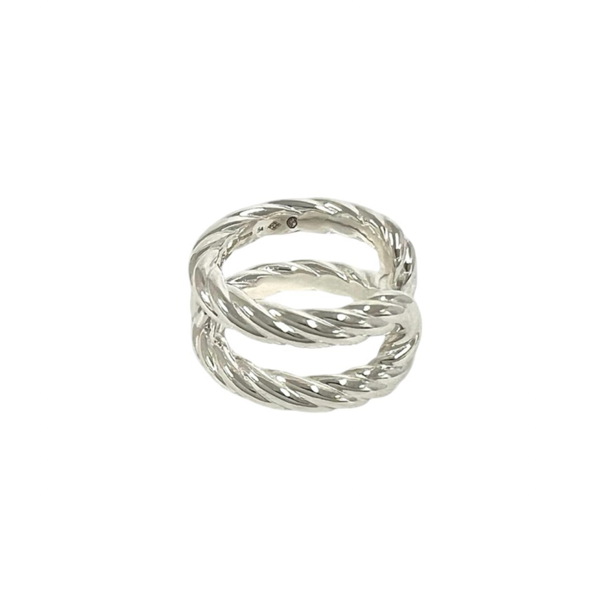 Hermes Silver Silver 925 Band Ring (Pre-Owned)