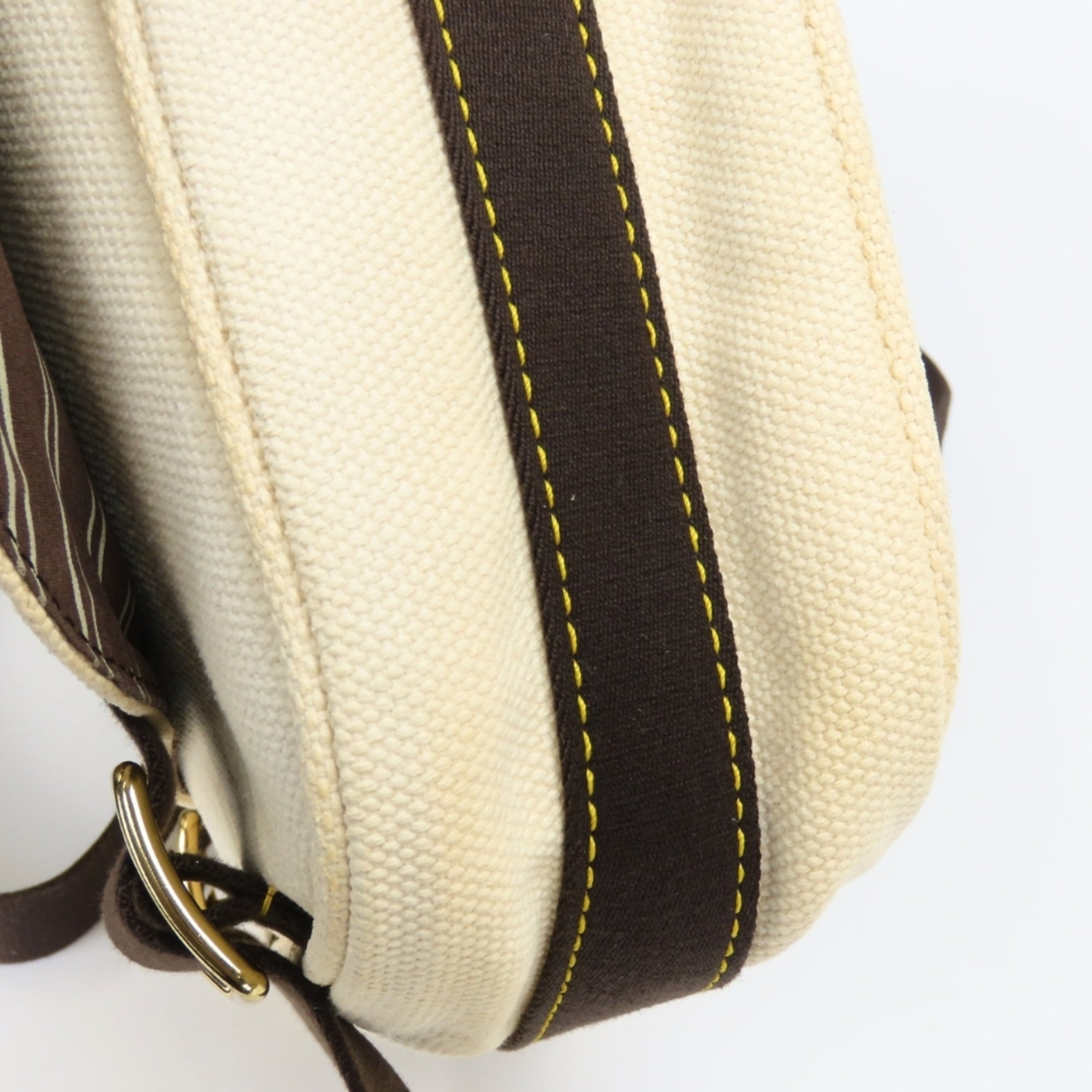 Louis Vuitton Brown Ecru Ivory Canvas Shoulder Bag (Pre-Owned)