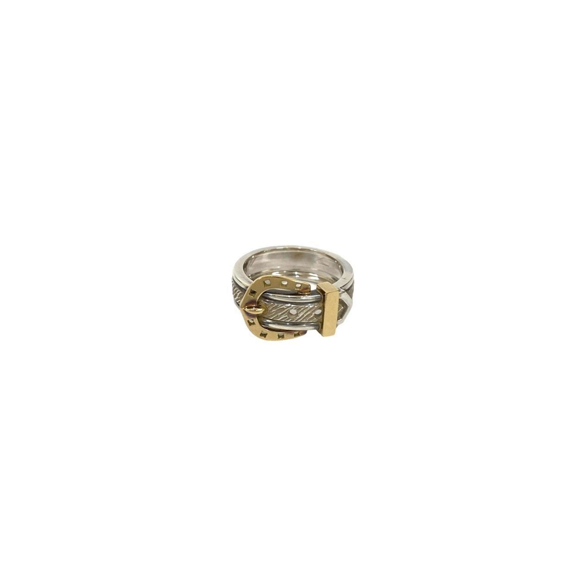 Hermes Gold Silver Gold (18K) Silver 925 Band Ring (Pre-Owned)