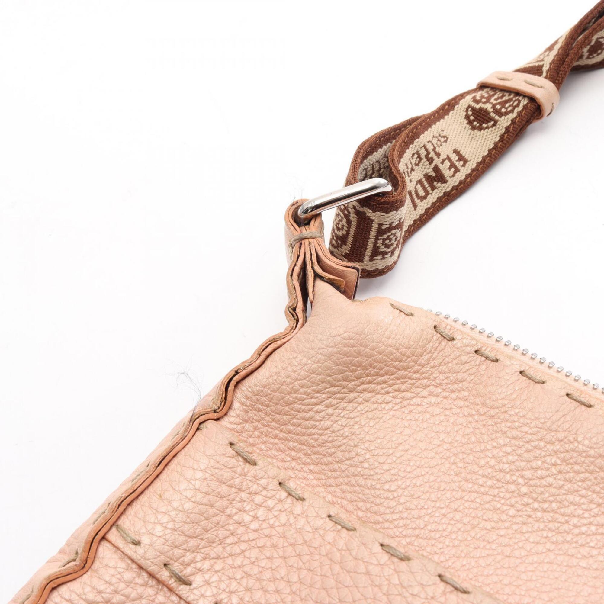 Fendi Pink Leather Handbag Shoulder Bag (Pre-Owned)