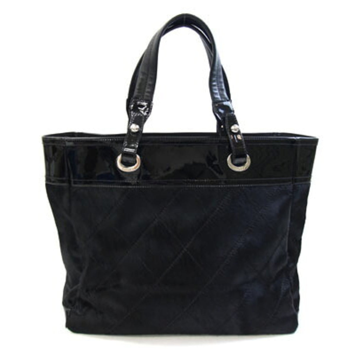 Chanel Black Patent Leather Leather Leather Tote Bag (Pre-Owned)