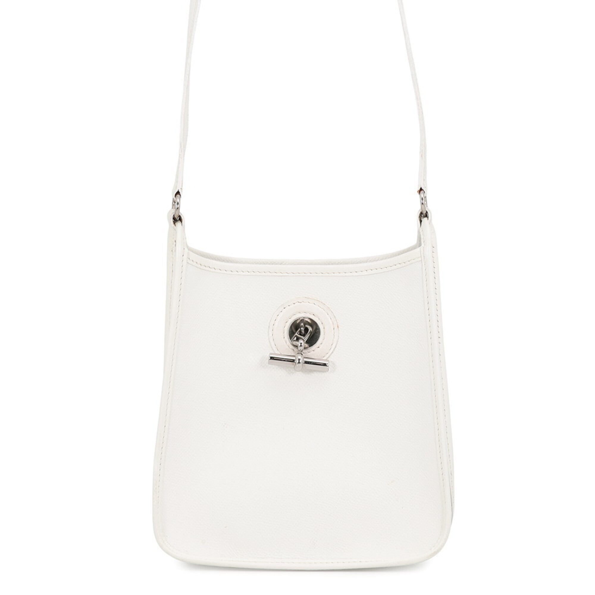 Hermes Vespa White Epsom Leather Handbag Shoulder Bag (Pre-Owned)